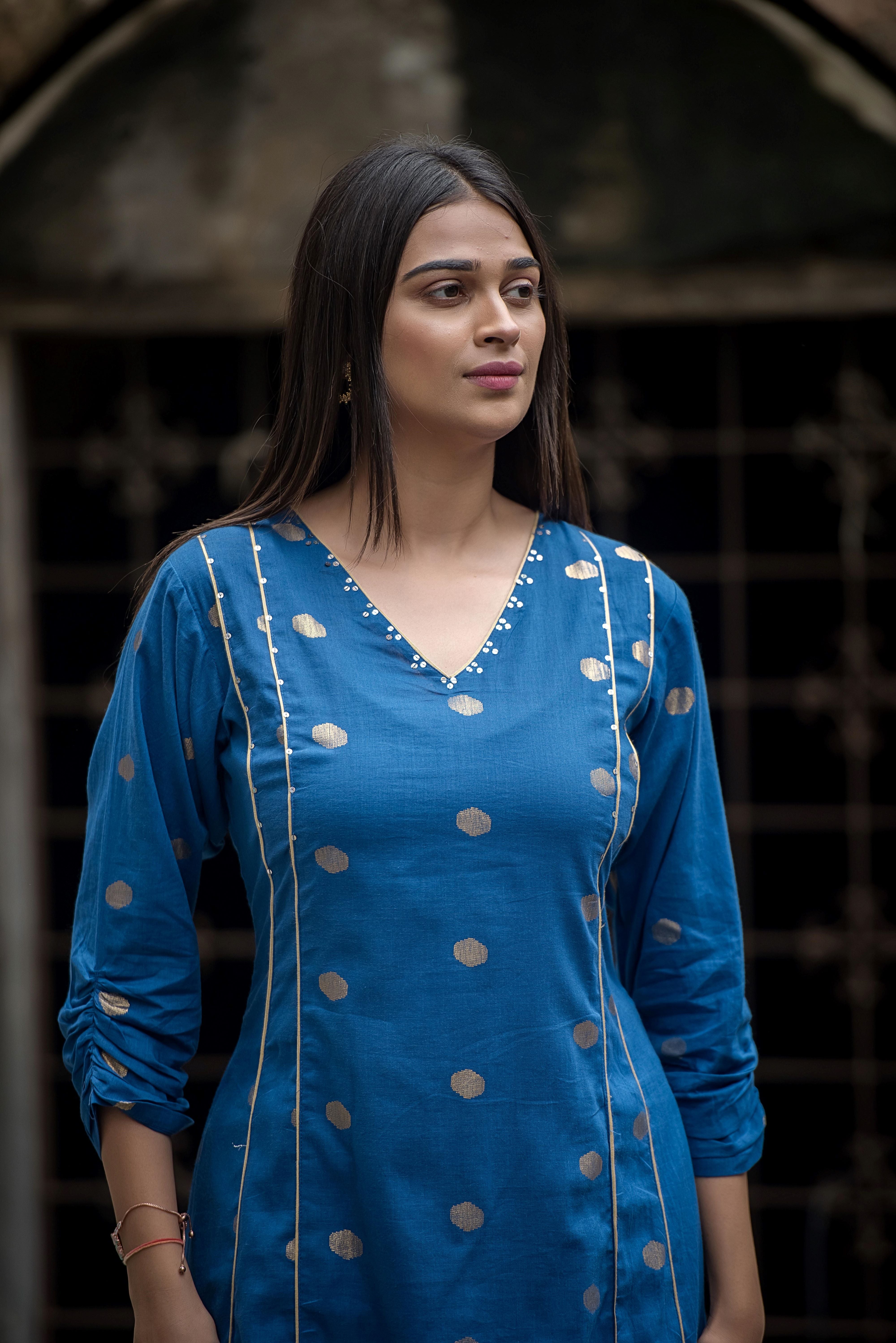 Elegant Blue Kali Co-ord