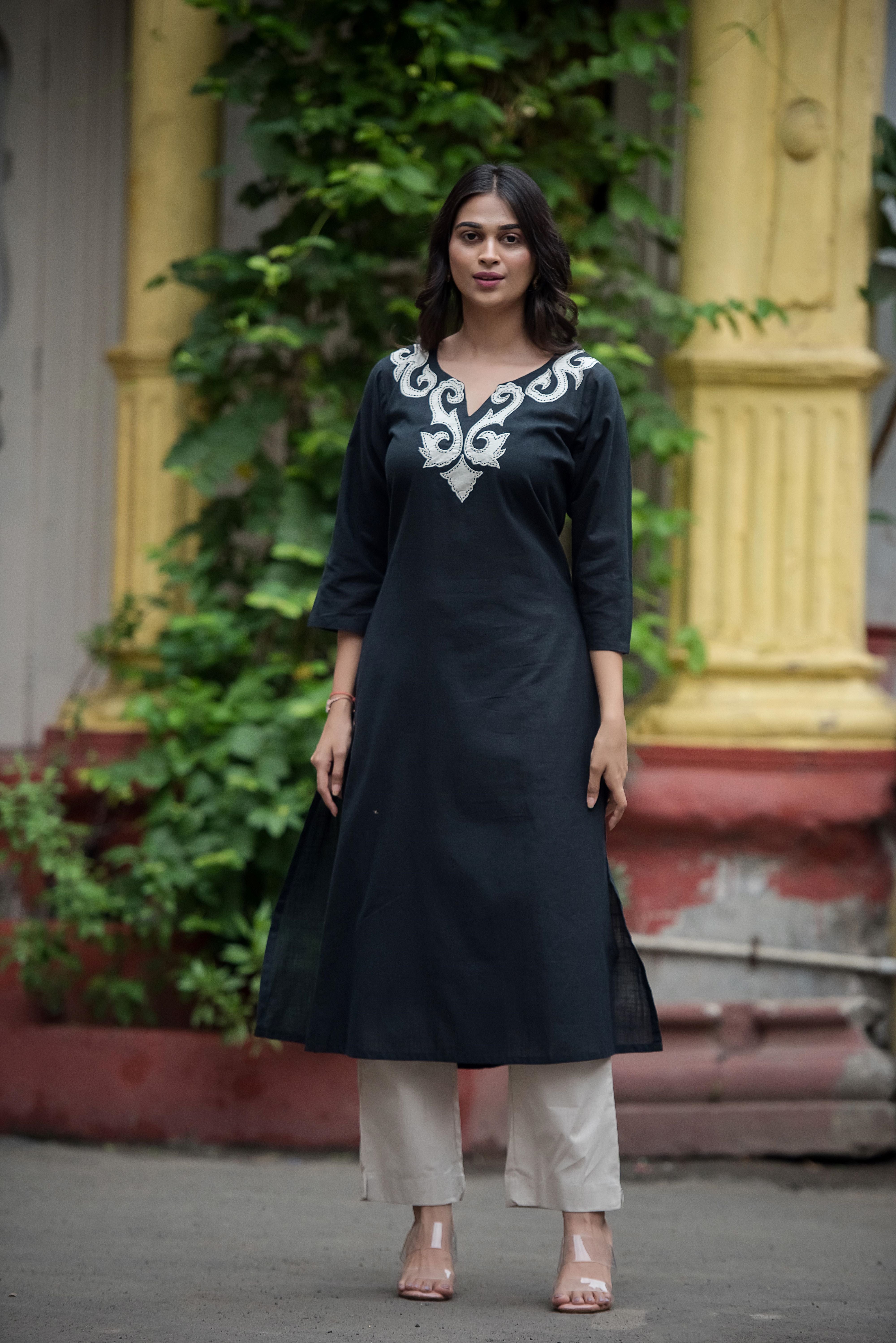 Elegant Black Straight Co-ord Set