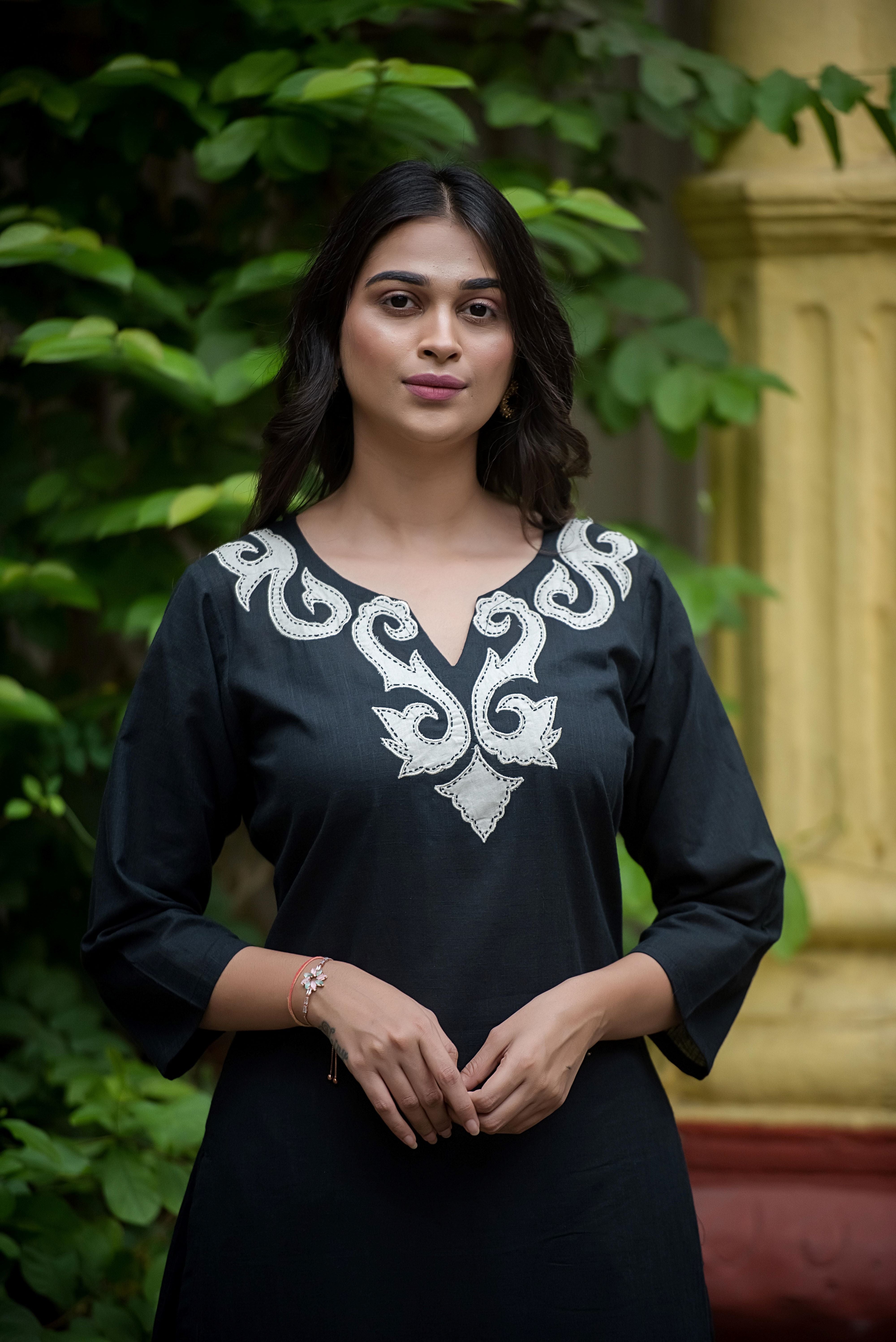 Elegant Black Straight Co-ord Set