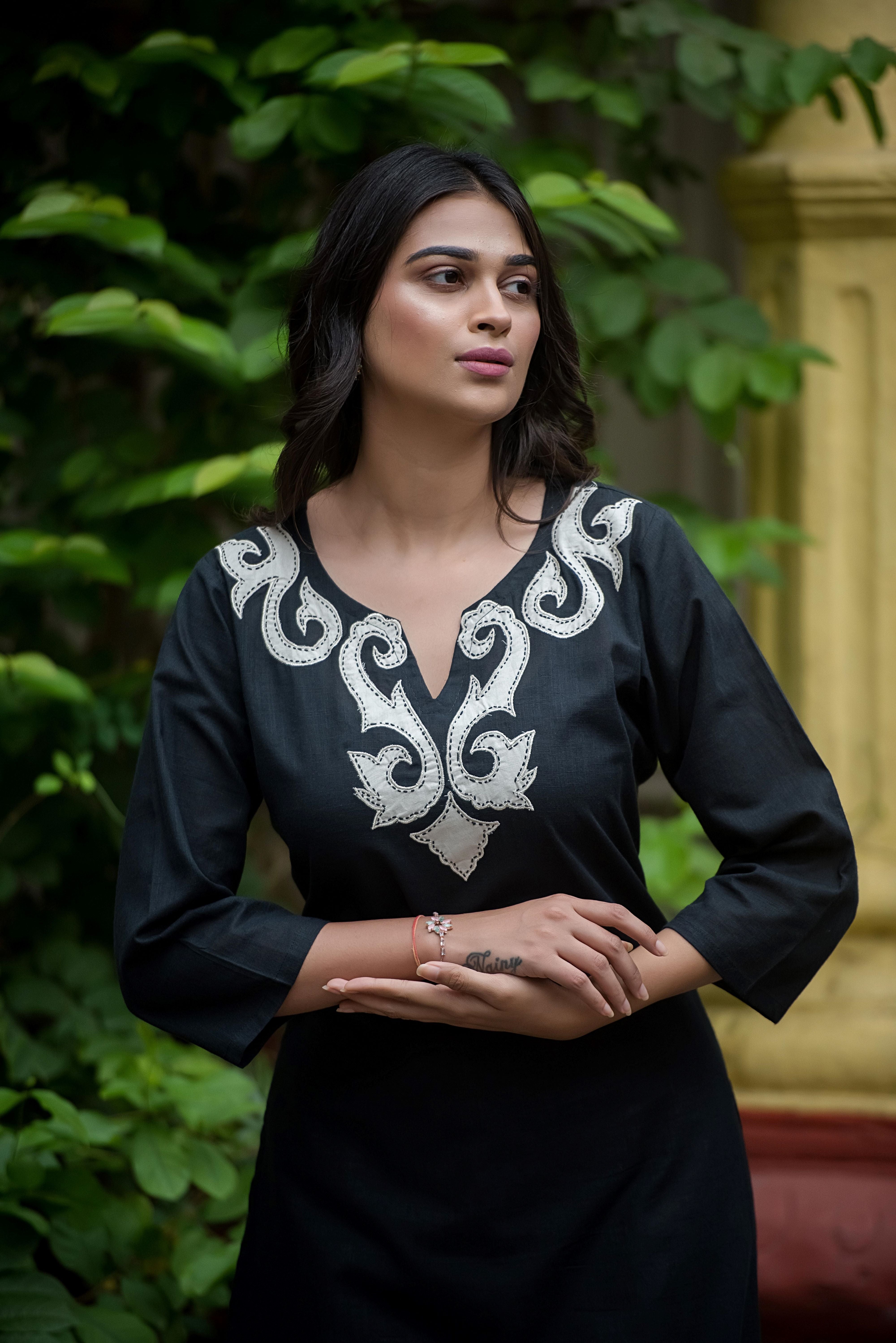 Elegant Black Straight Co-ord Set