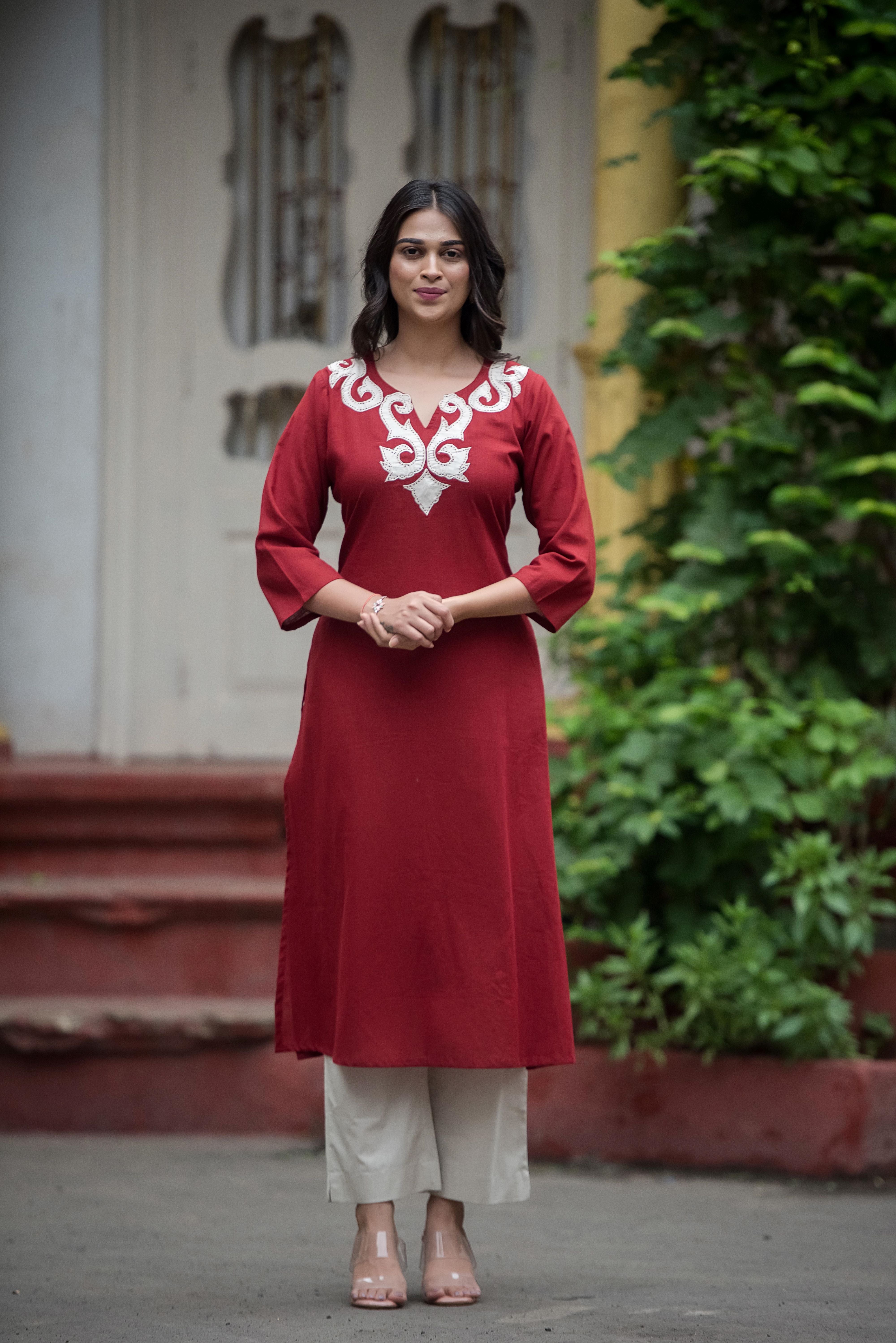Elegant Maroon Straight Co-Ord Set