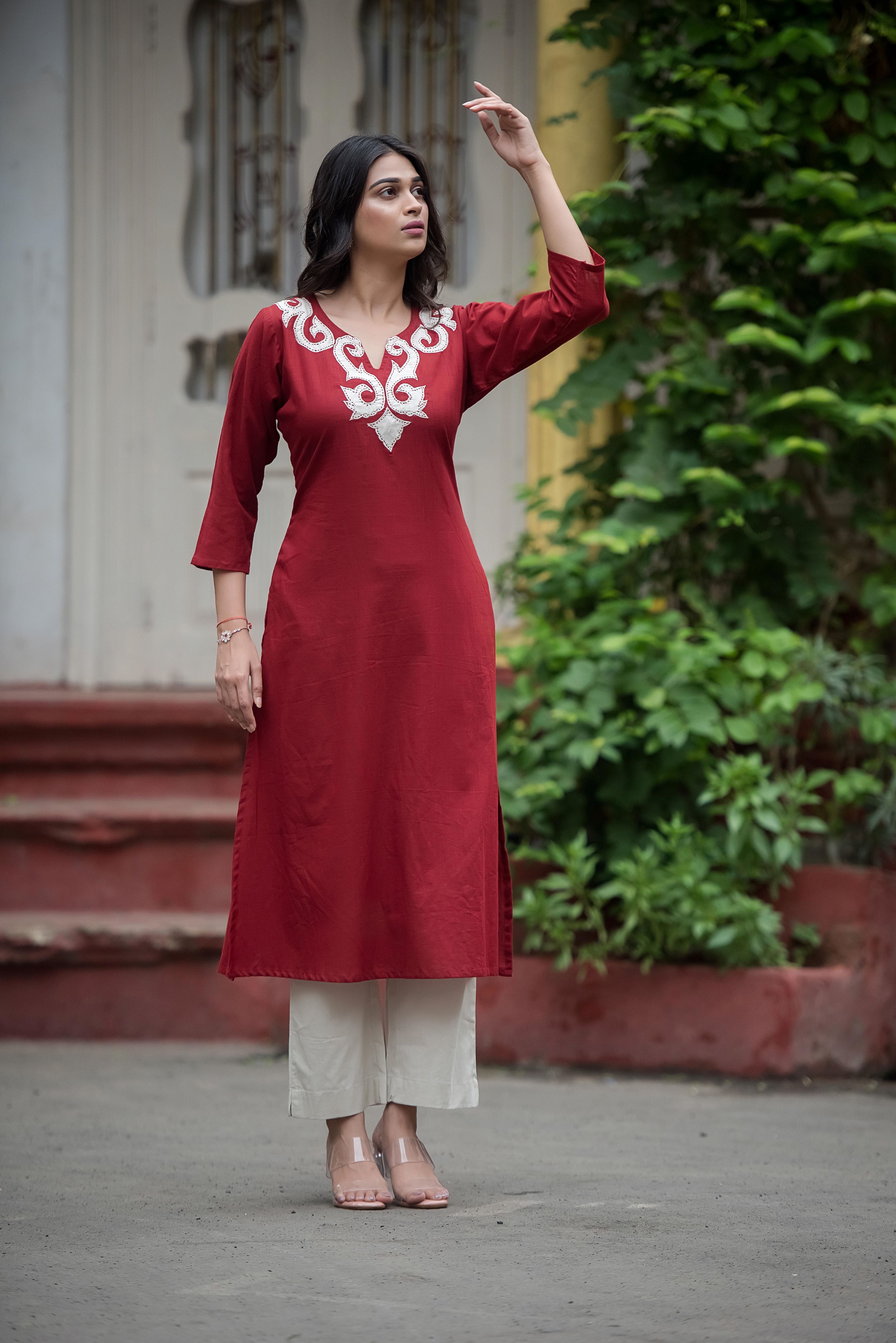 Elegant Maroon Straight Co-Ord Set