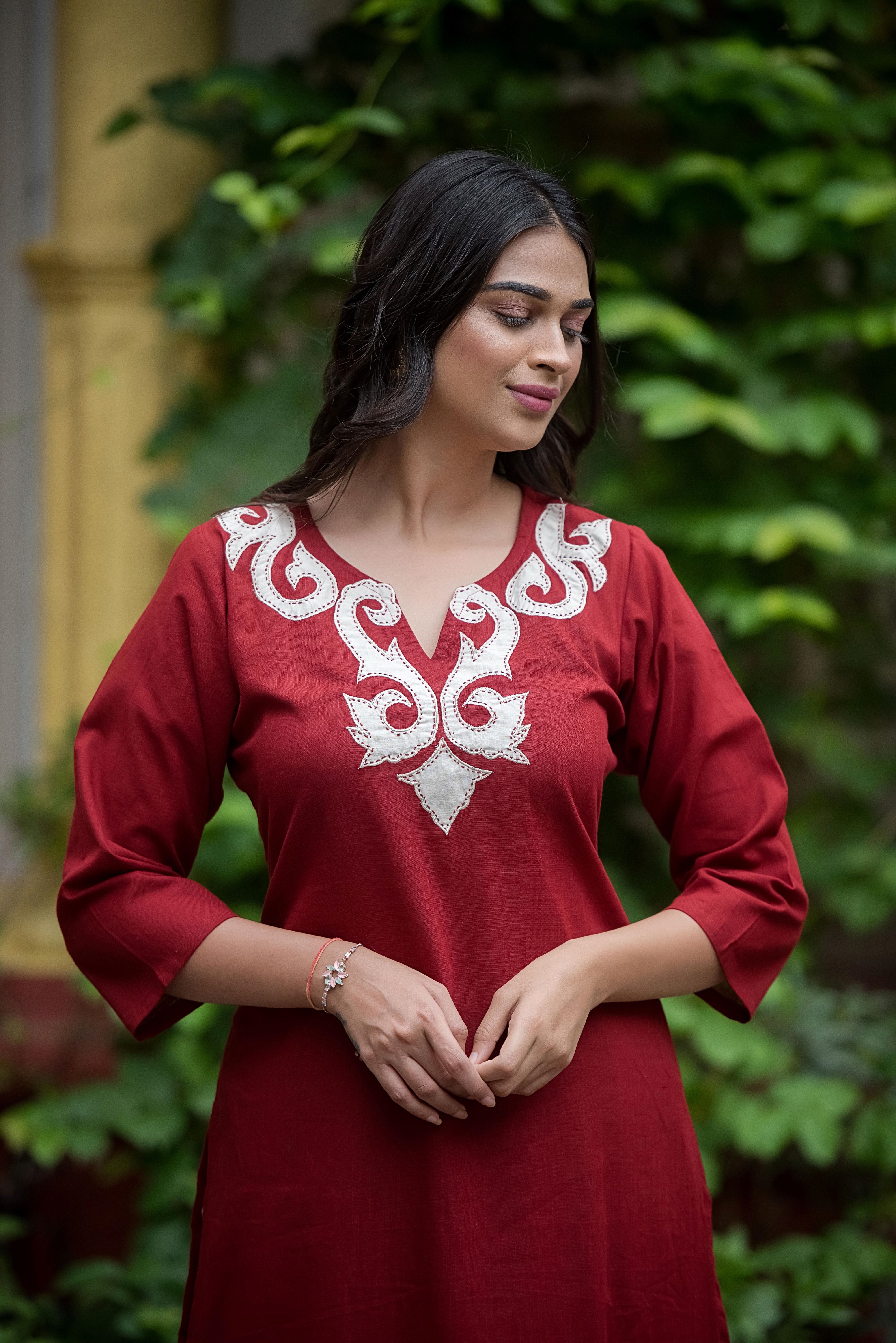 Elegant Maroon Straight Co-Ord Set
