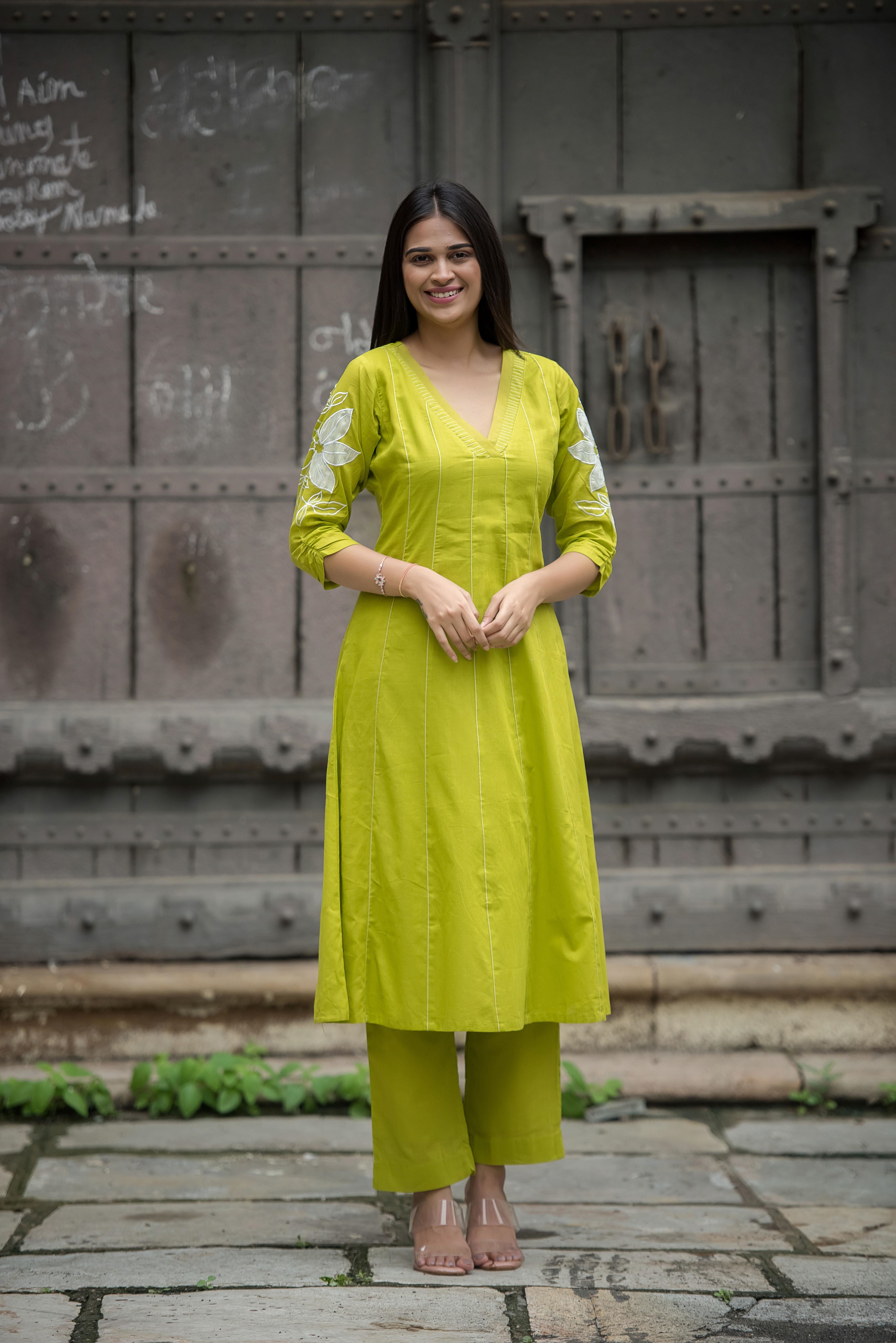 Graceful Parrot Green Co-Ord Set