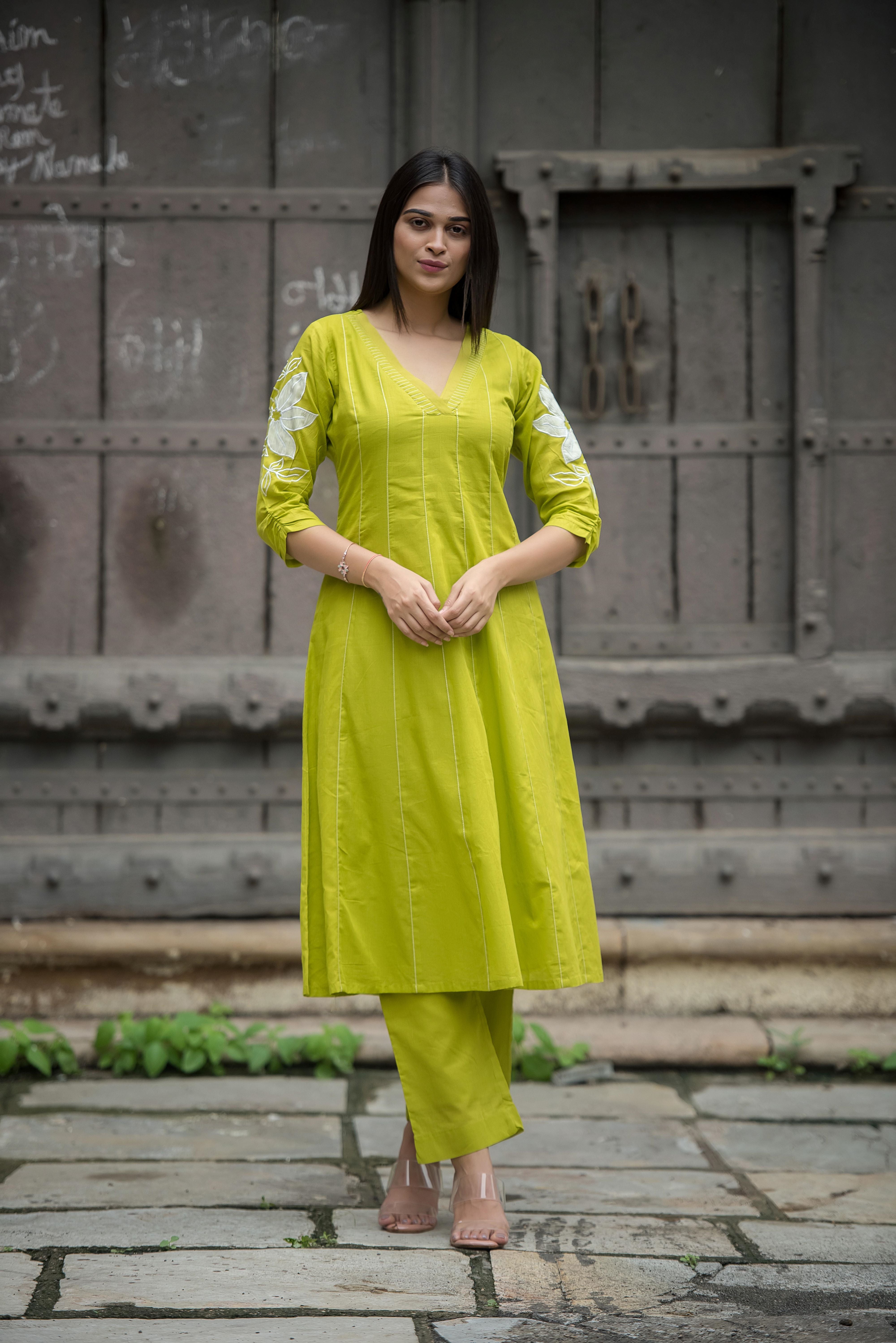 Graceful Parrot Green Co-Ord Set