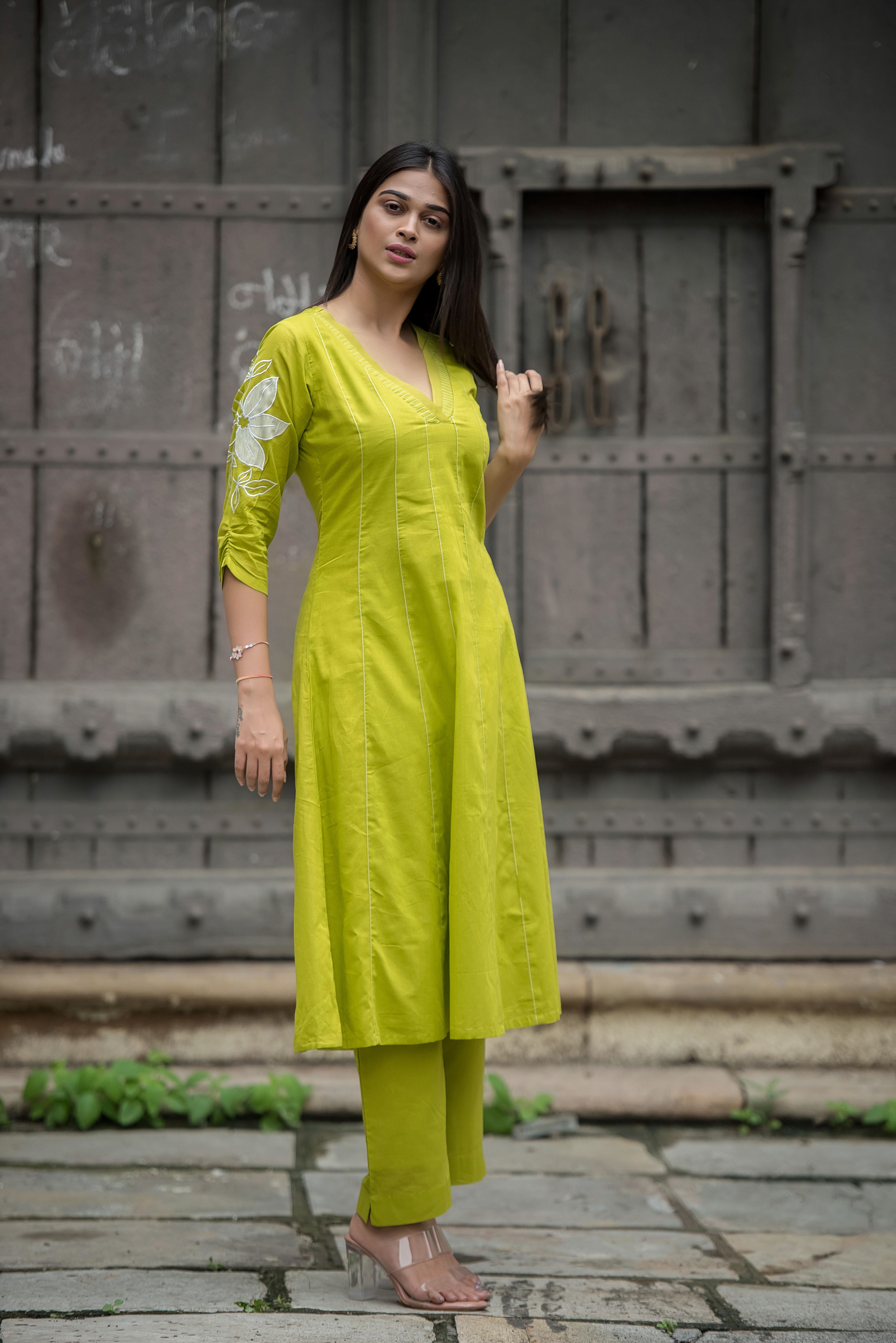 Graceful Parrot Green Co-Ord Set