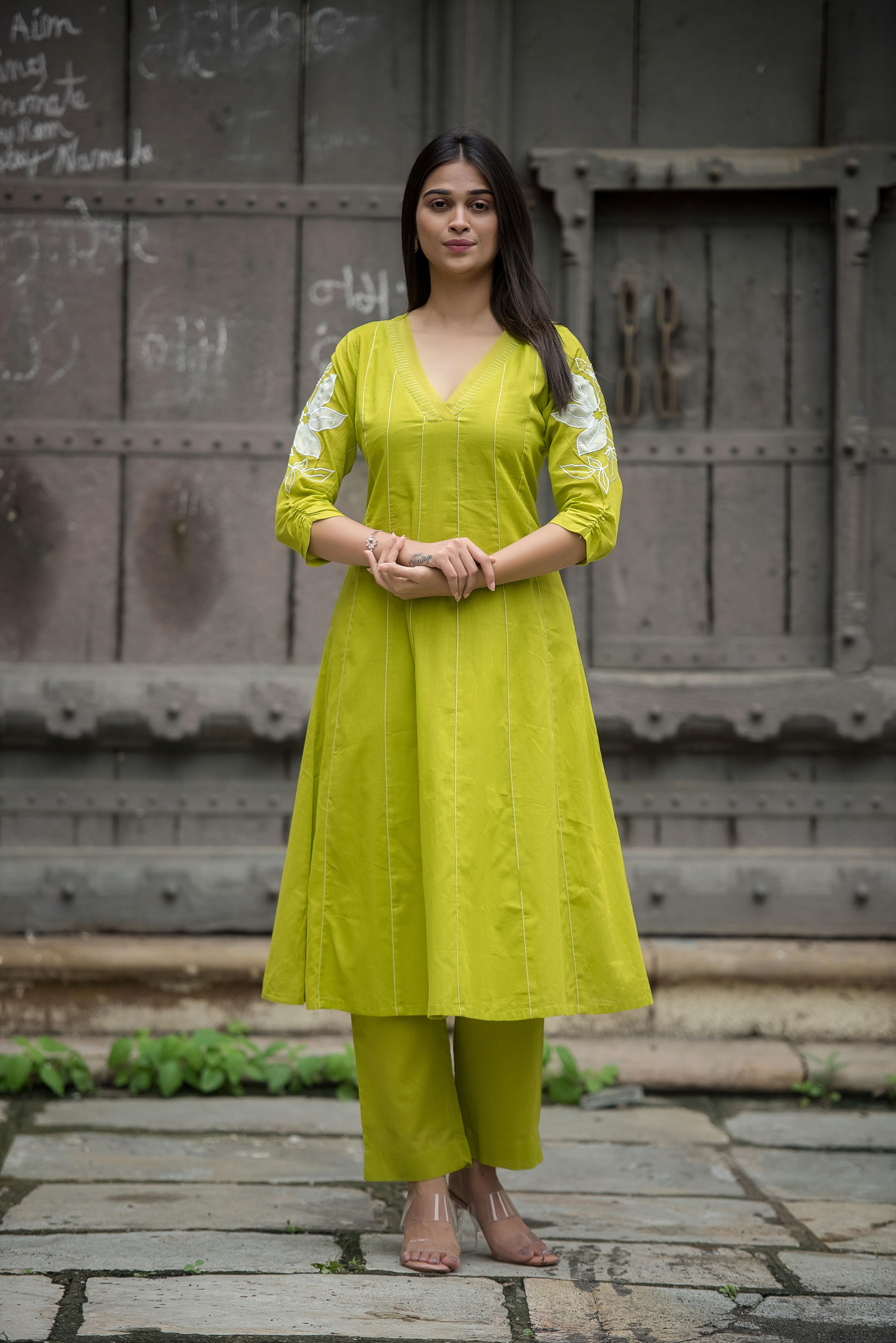 Graceful Parrot Green Co-Ord Set