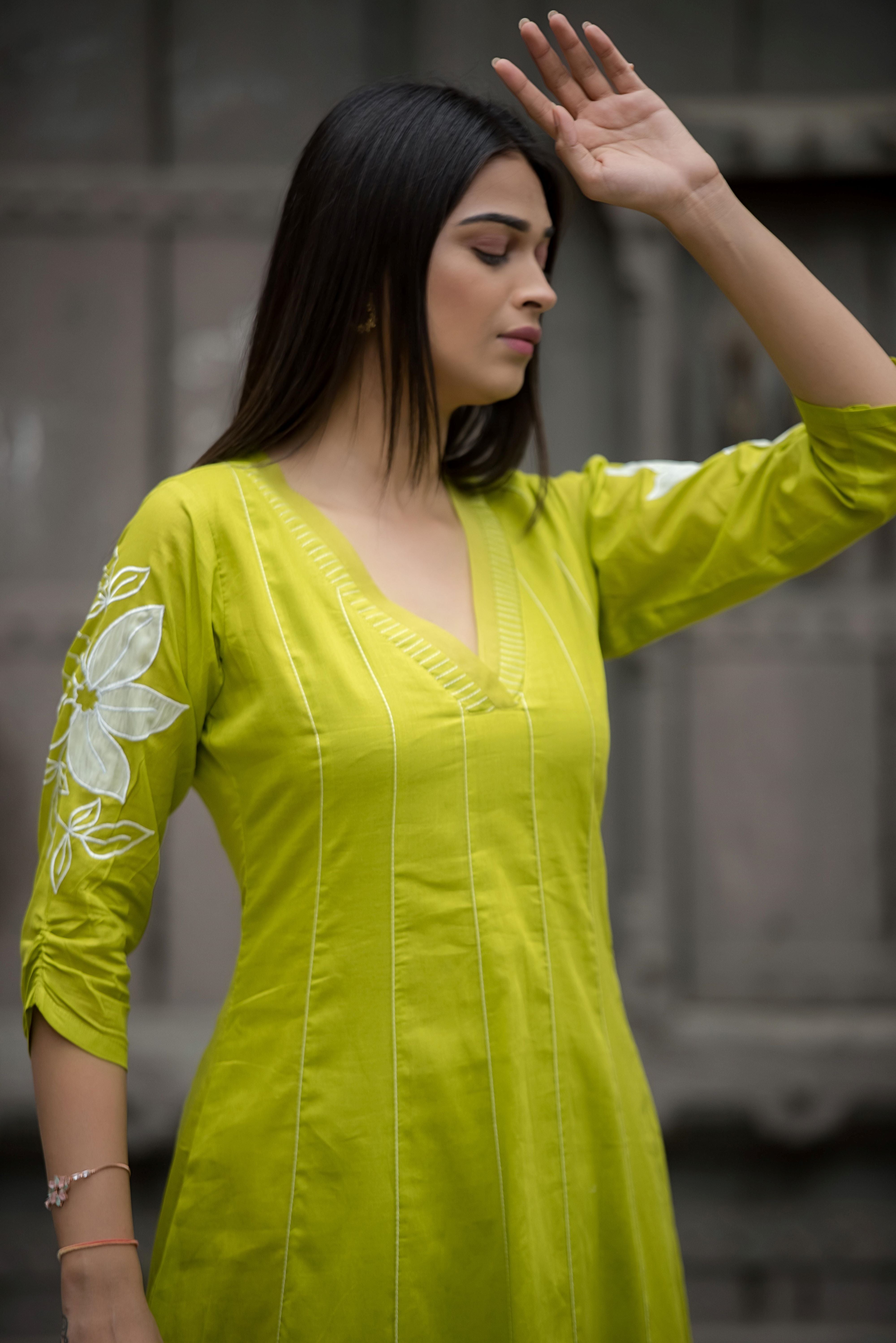 Graceful Parrot Green Co-Ord Set