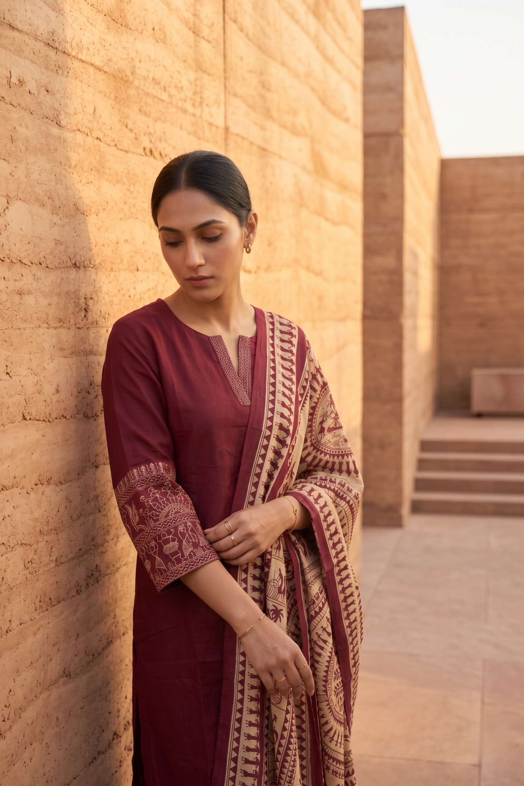 Fucia Cotton Straight Salwar Suit Set