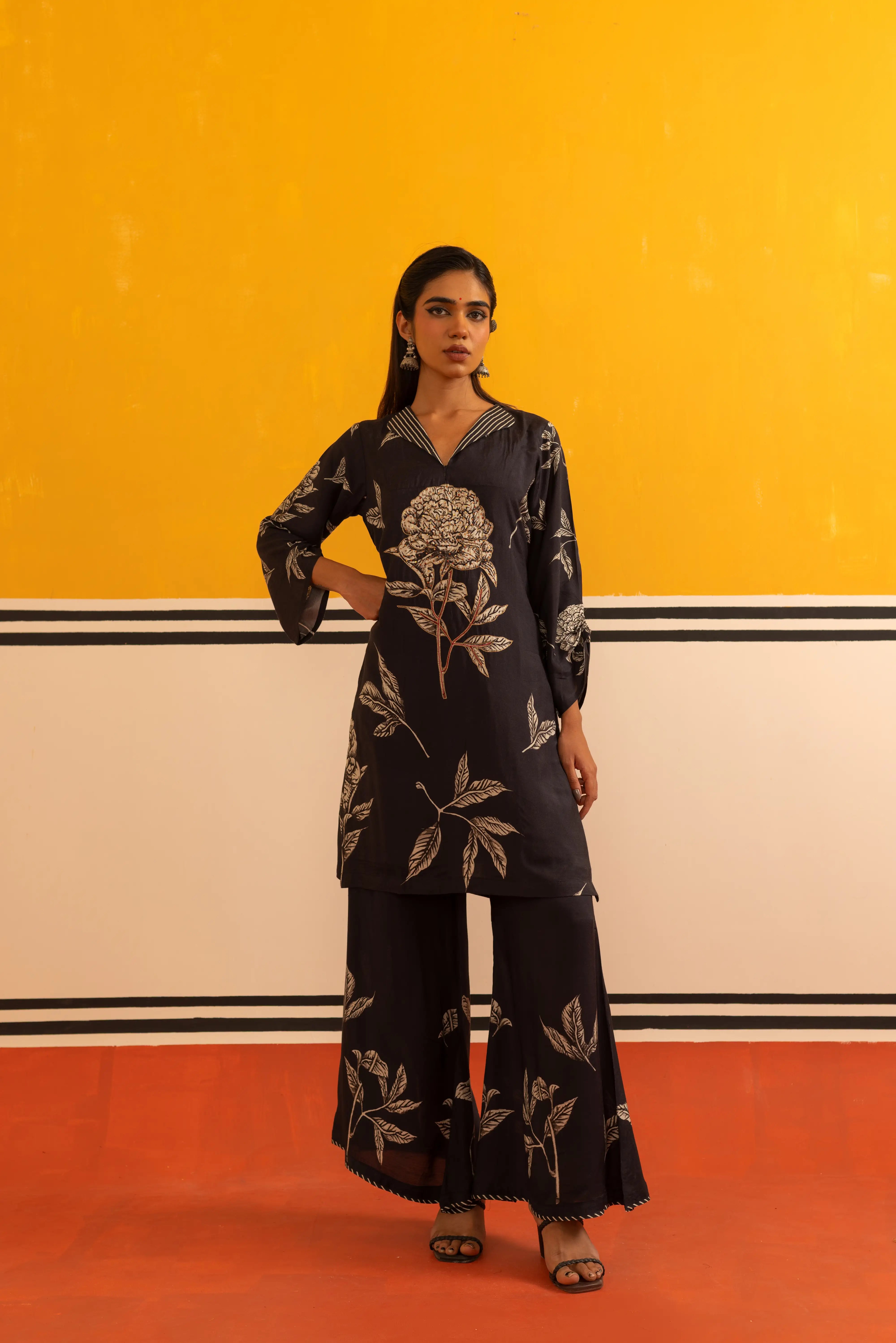 Black A-line Co-ord Set