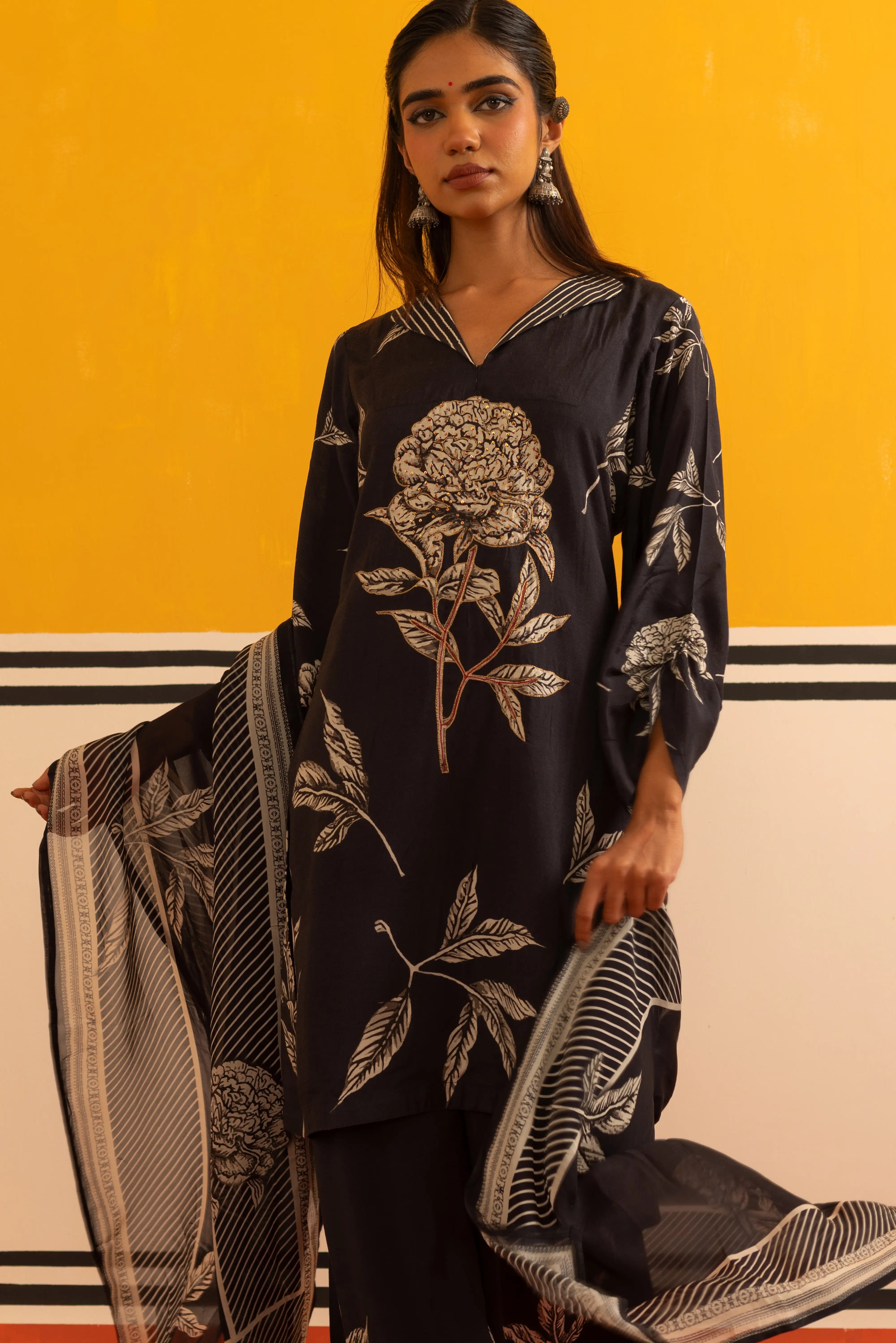 Black A-line Co-ord Set