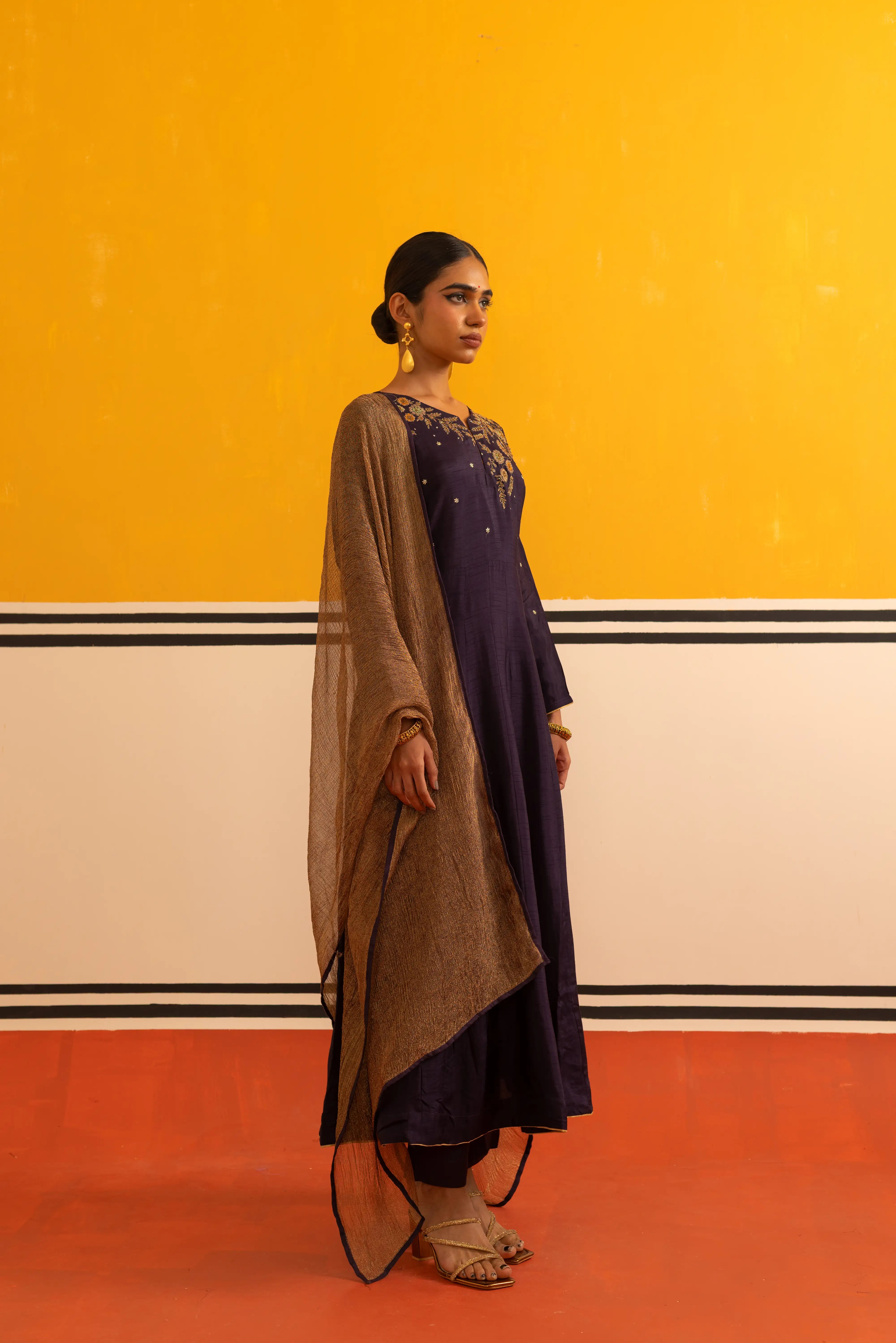 Stunning Magenta Flared Suit Set