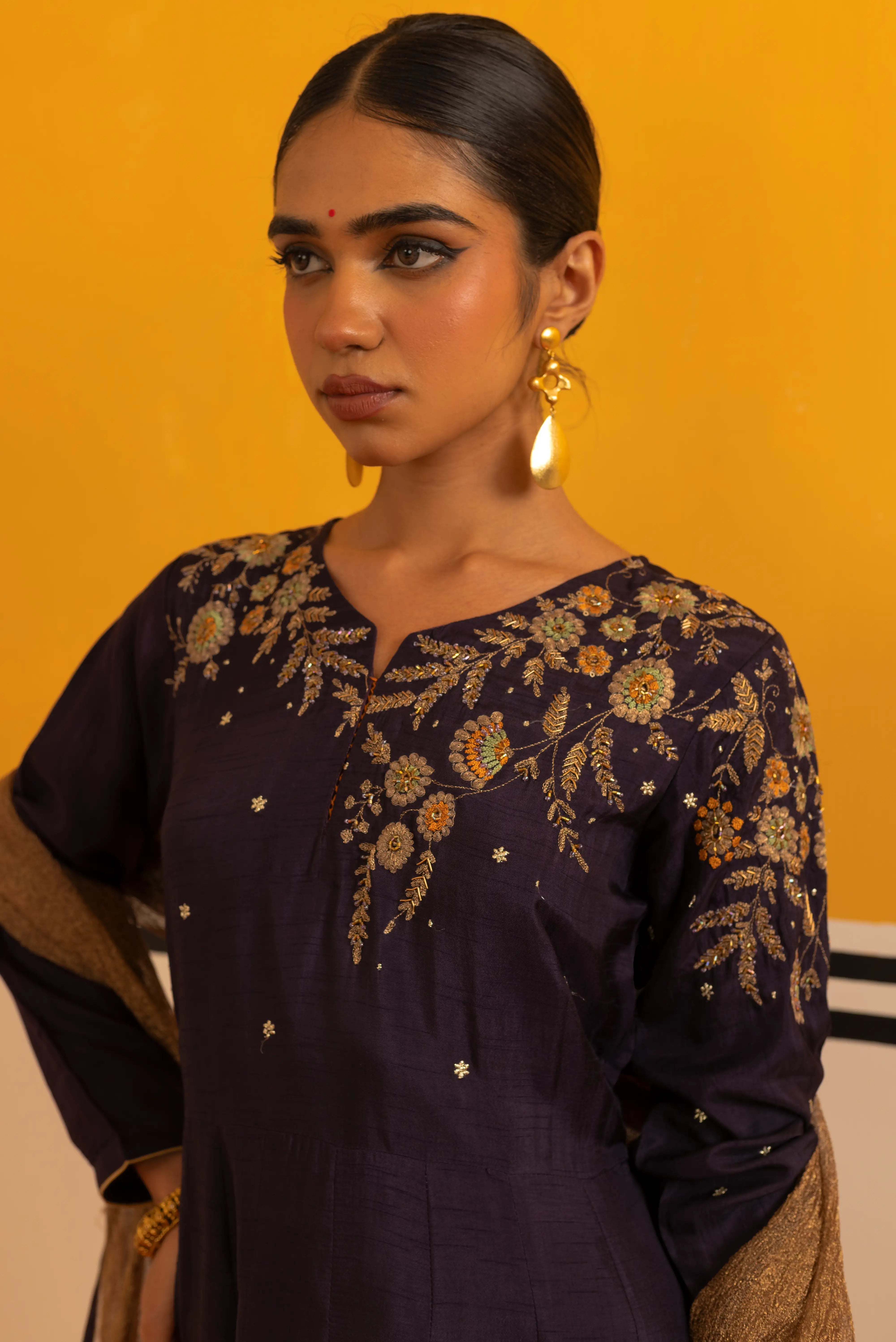 Stunning Magenta Flared Suit Set