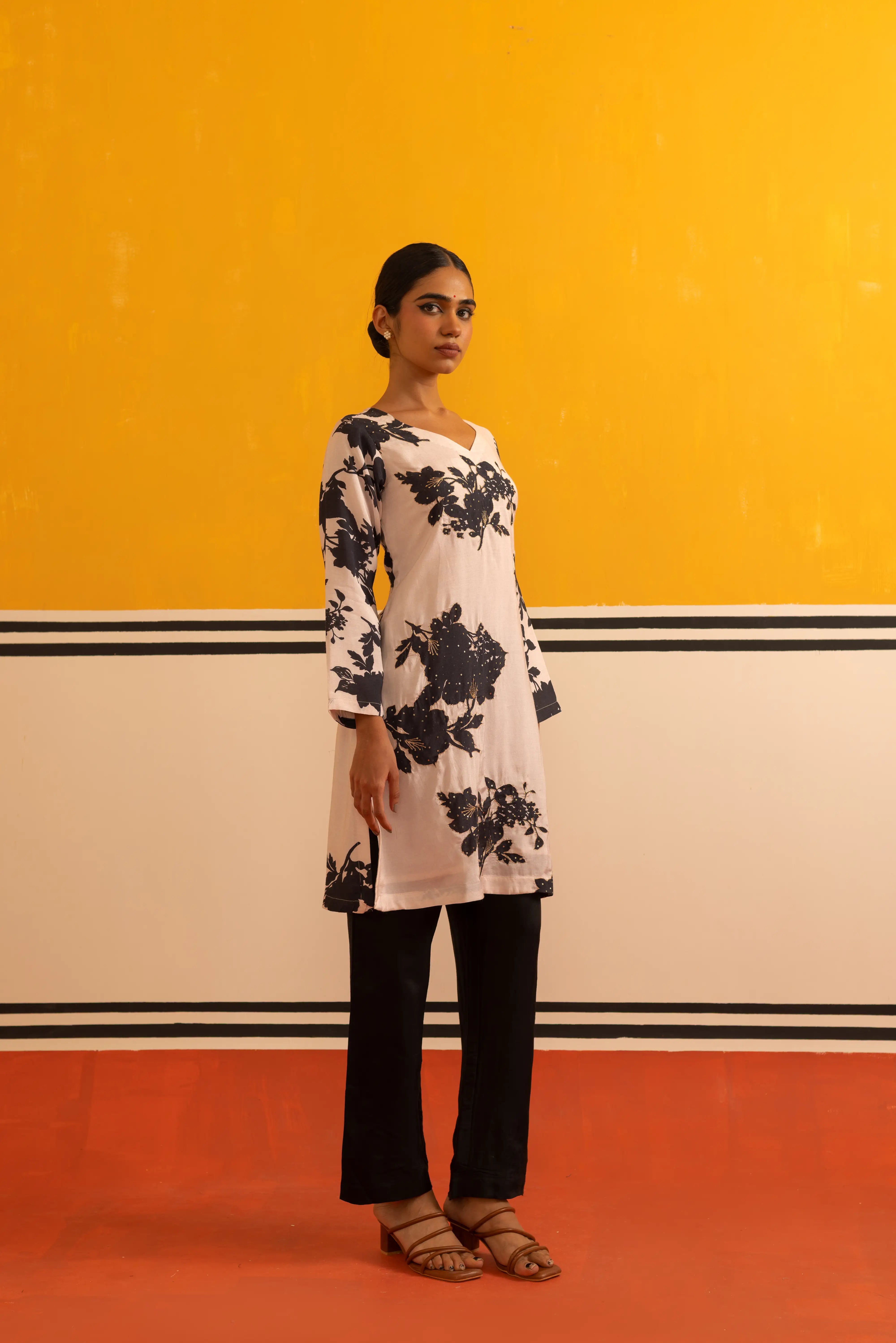 Black Modal Chanderi Co-ord Set