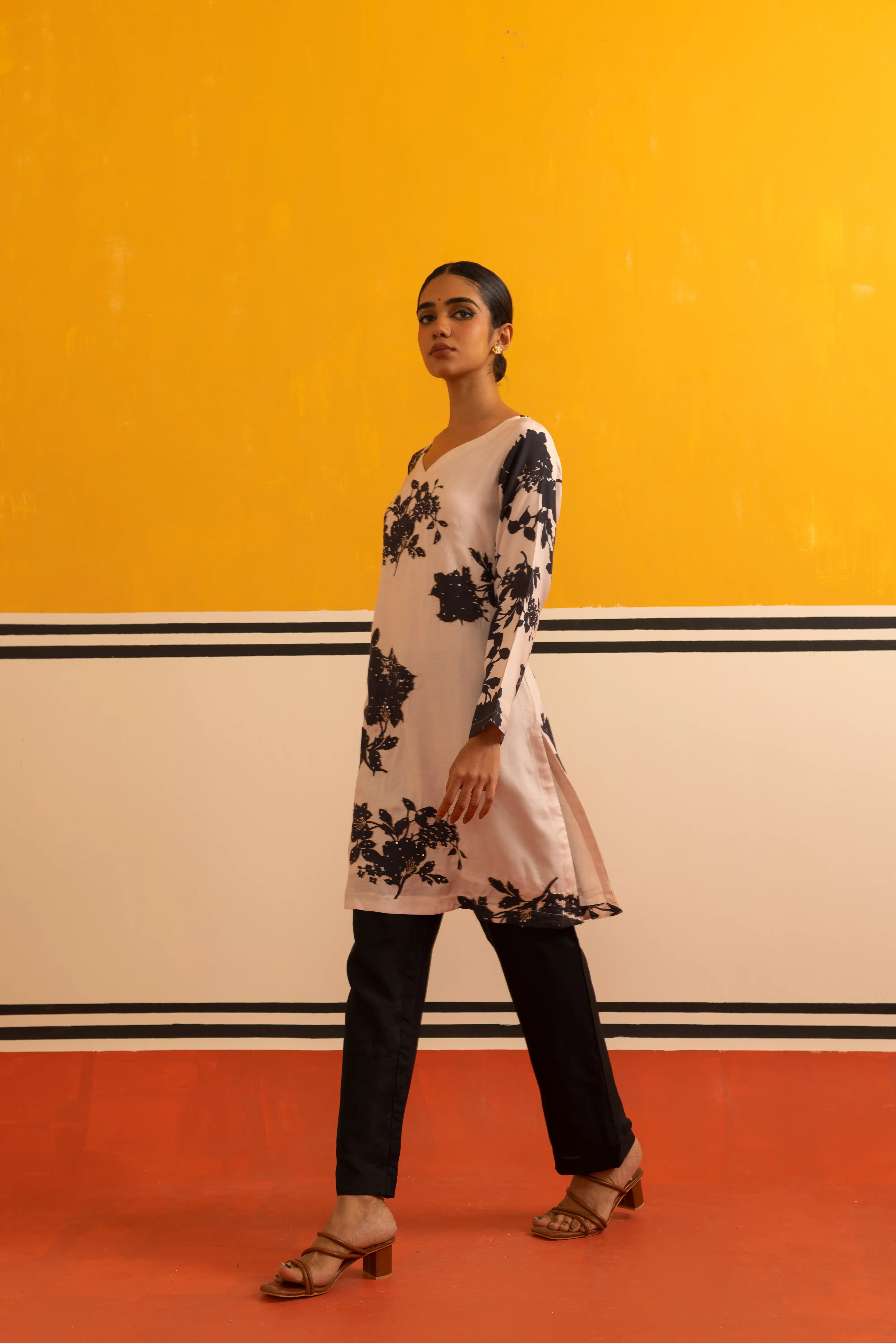 Black Modal Chanderi Co-ord Set