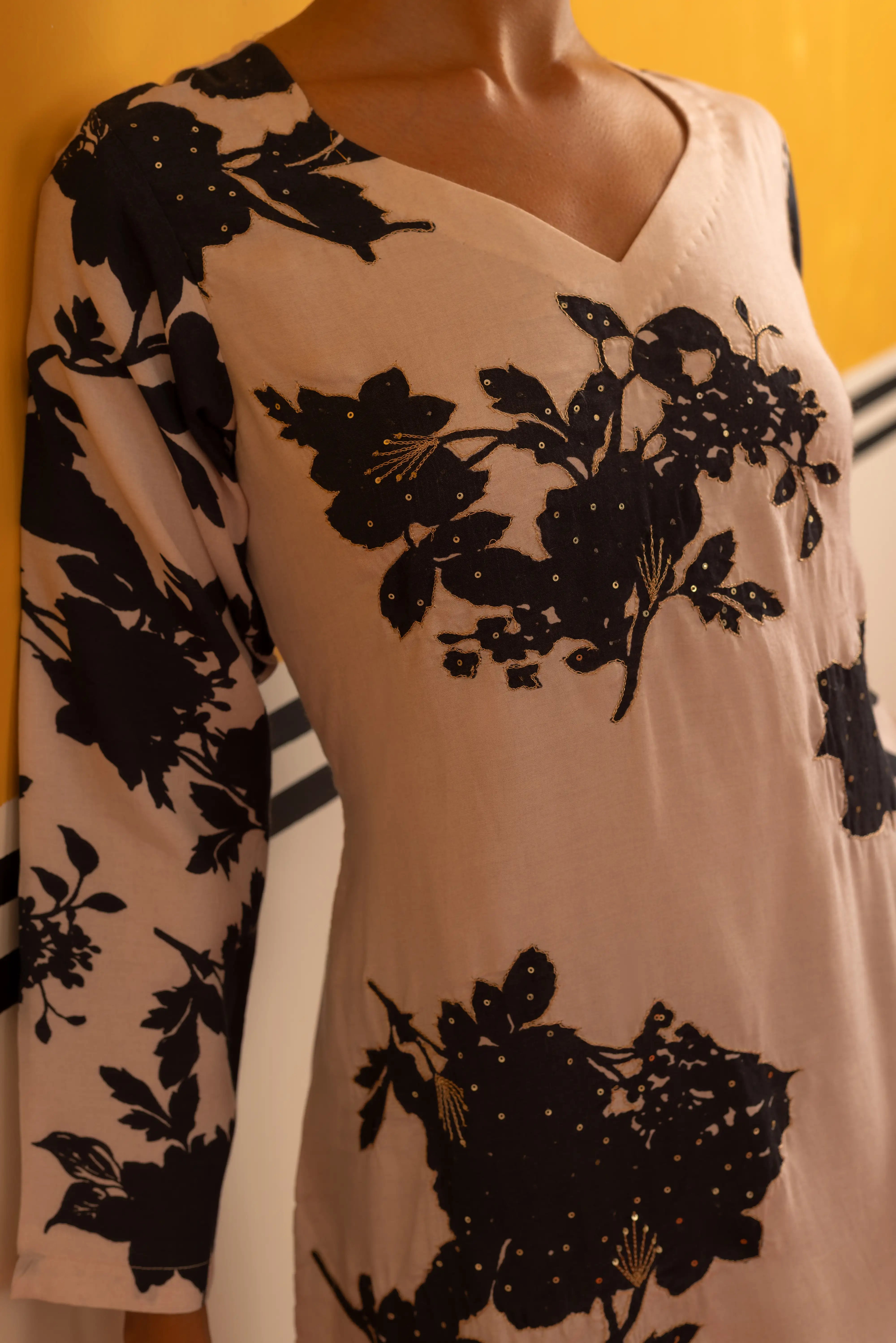 Black Modal Chanderi Co-ord Set