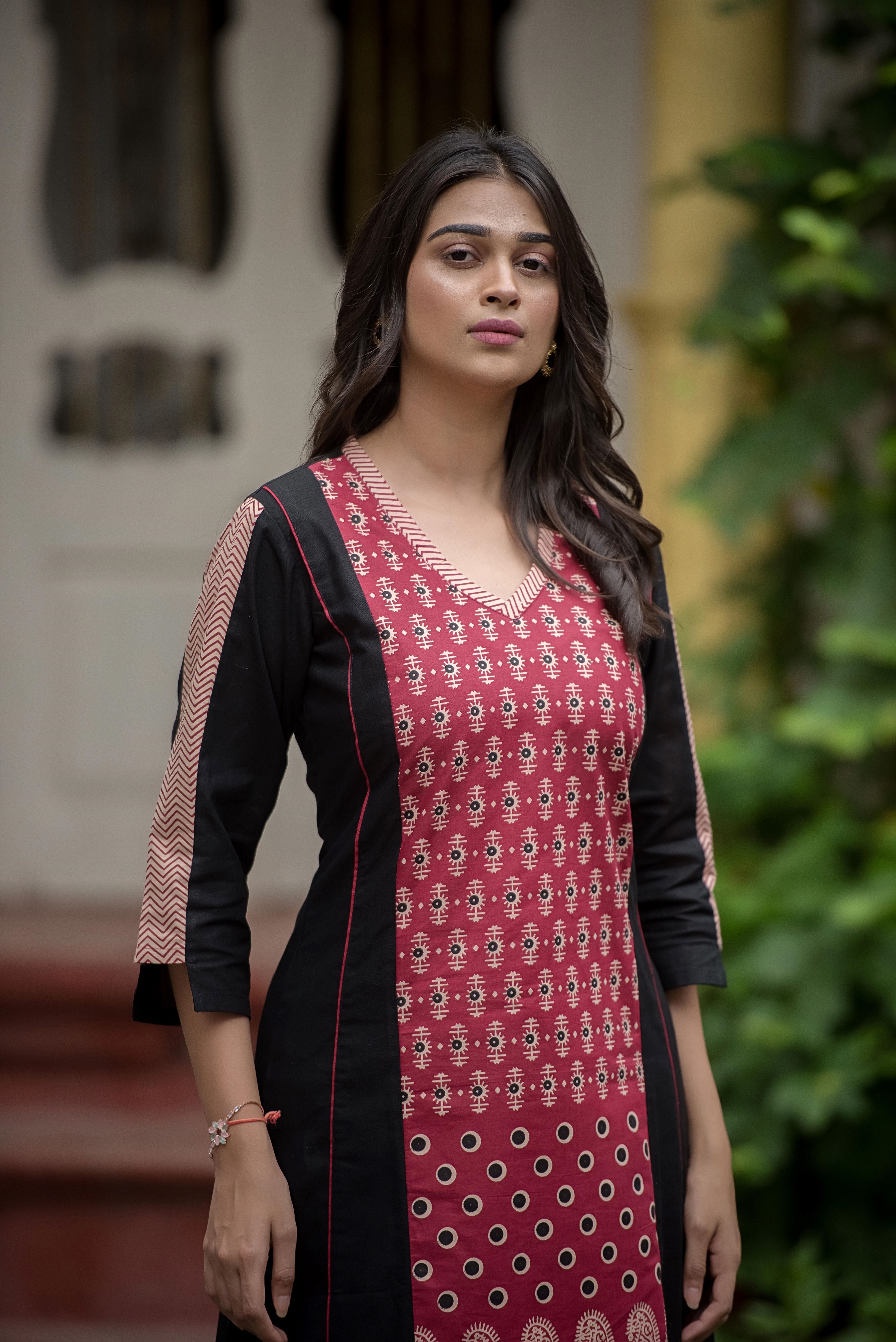 Elegant Black A-Line Kurti