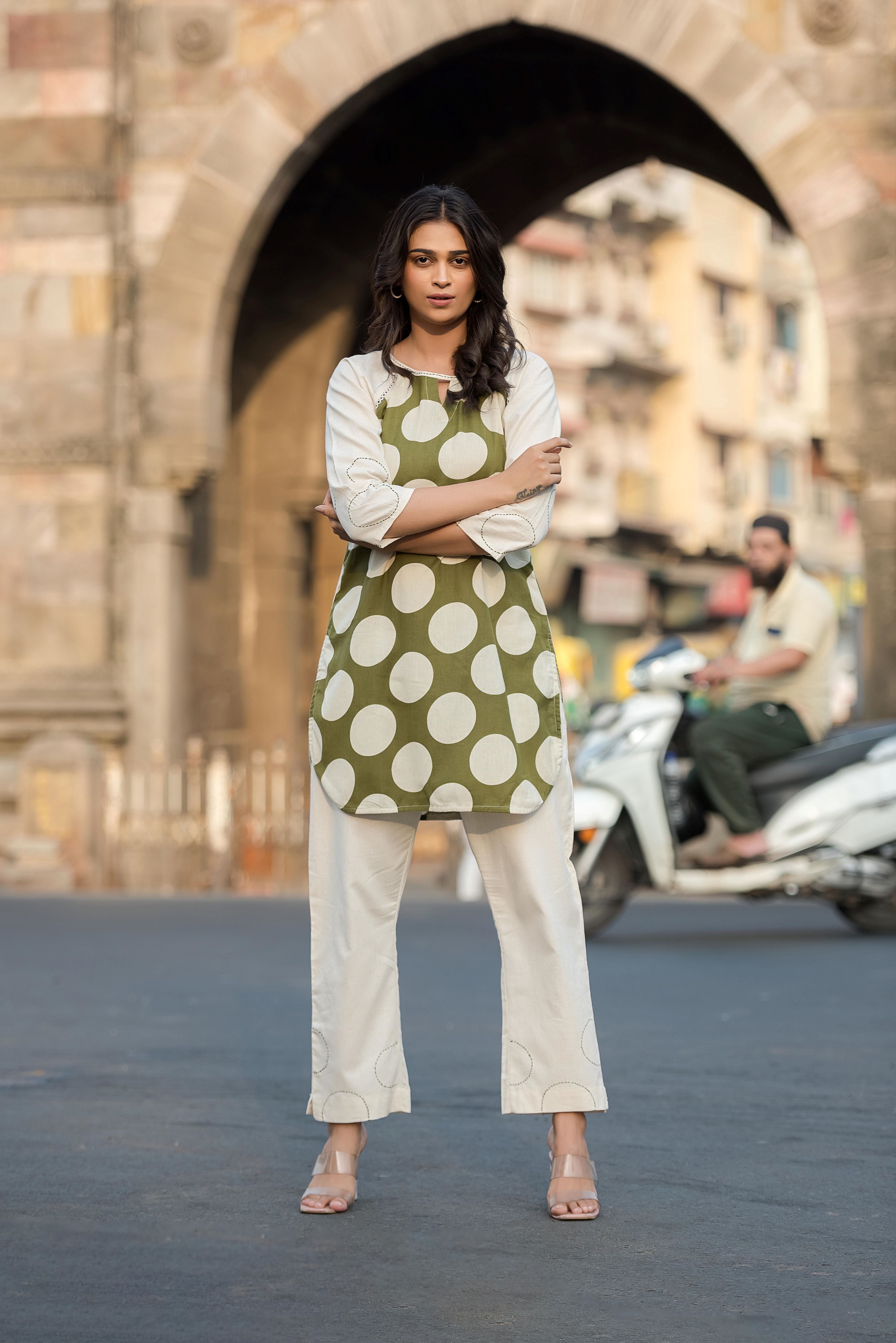 Mehendi Green Cotton Printed Co-ord Set