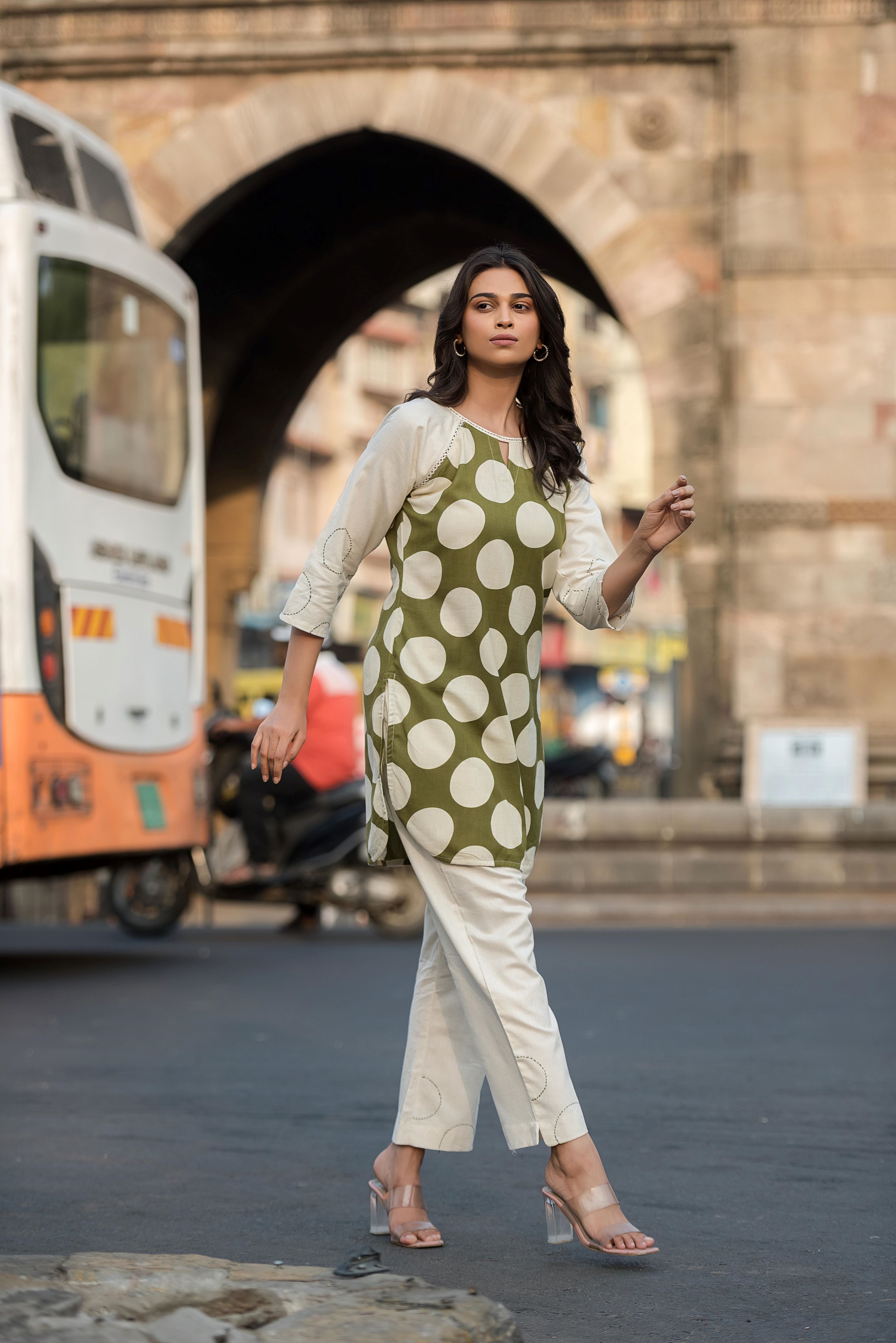 Mehendi Green Cotton Printed Co-ord Set