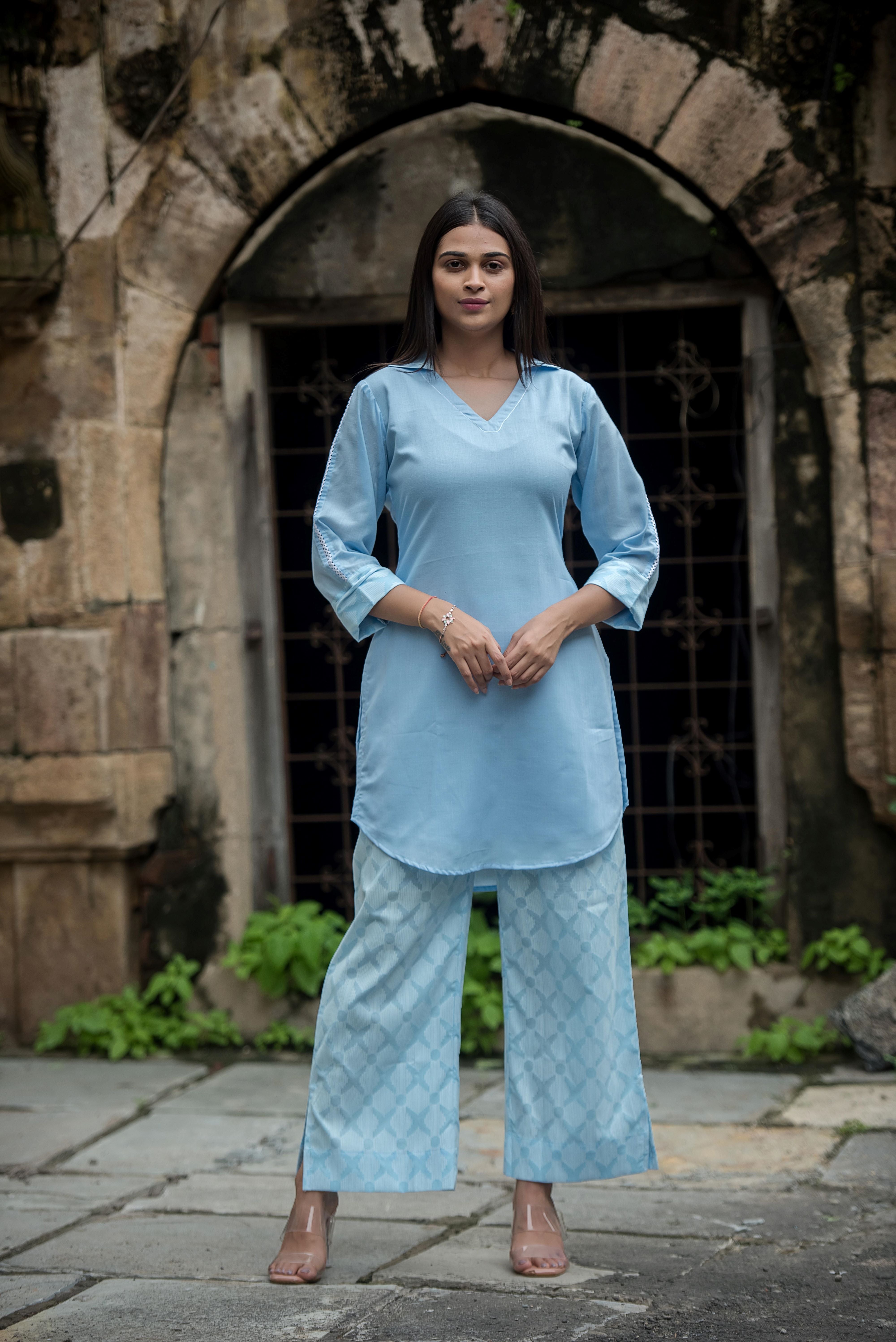 Elegant Blue Co-ord Set