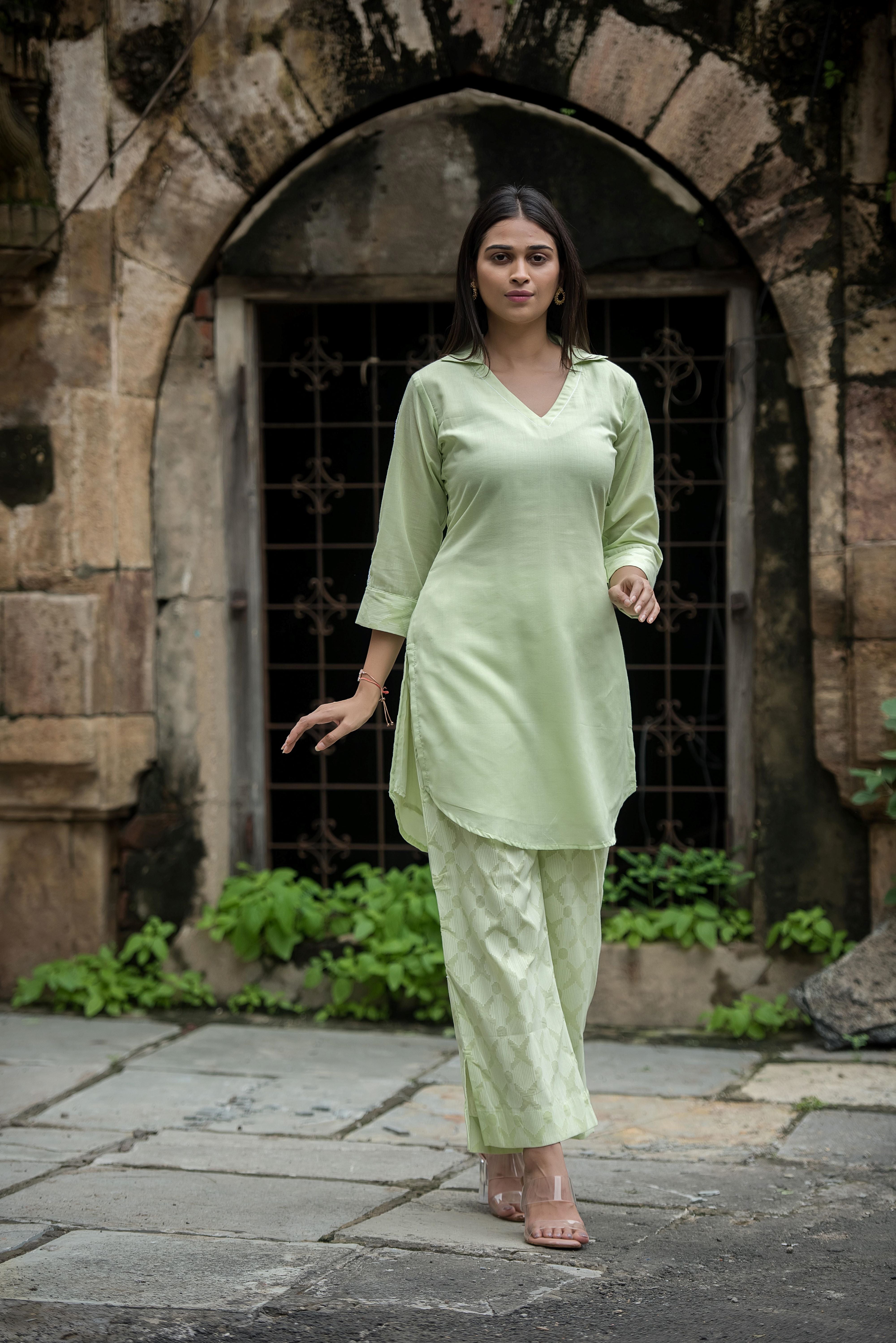 Elegant Pista Green Co-ord Set
