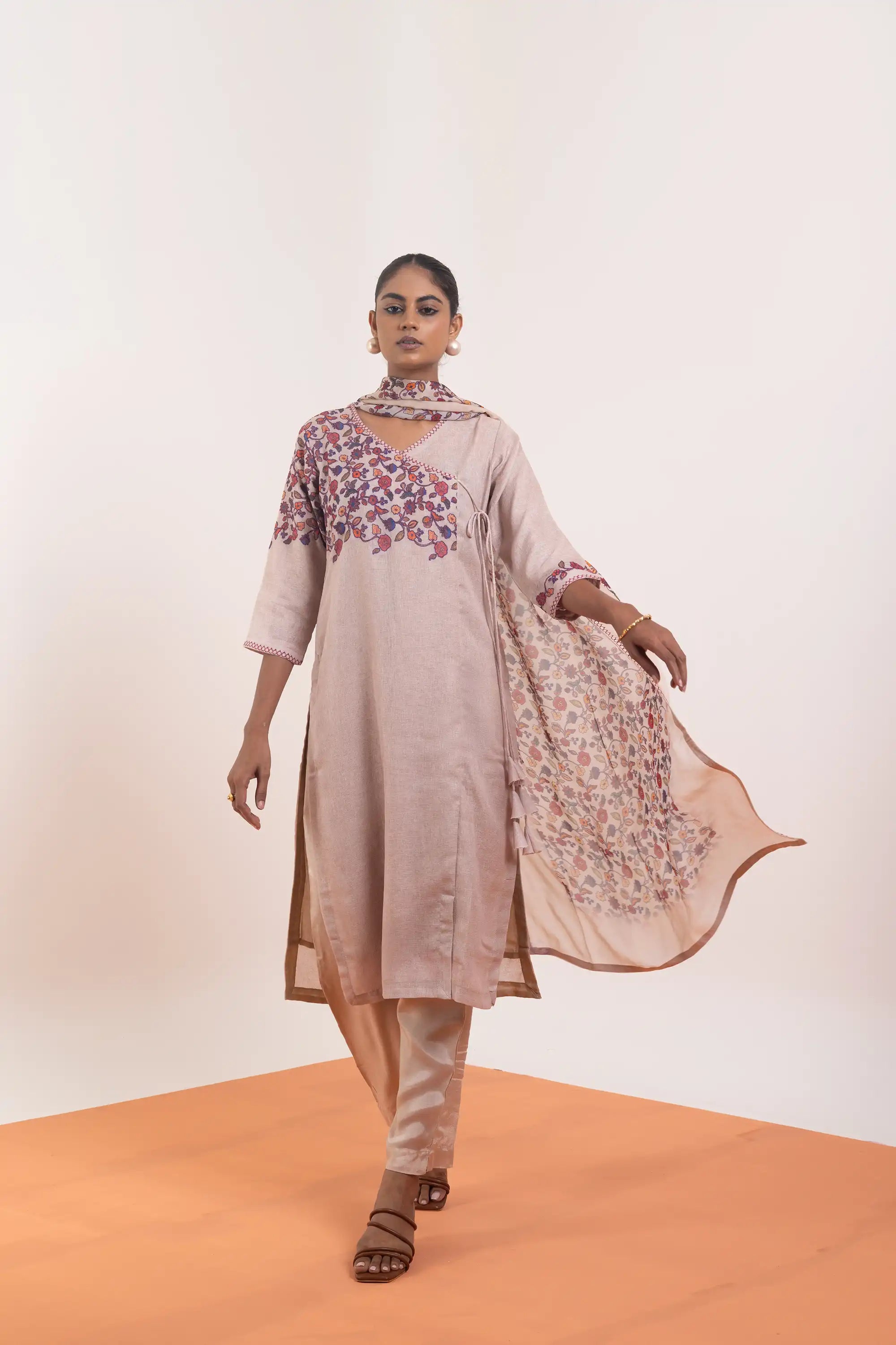 PAYAL Pastel Pink Kurta Suit Set with amazing Print Design
