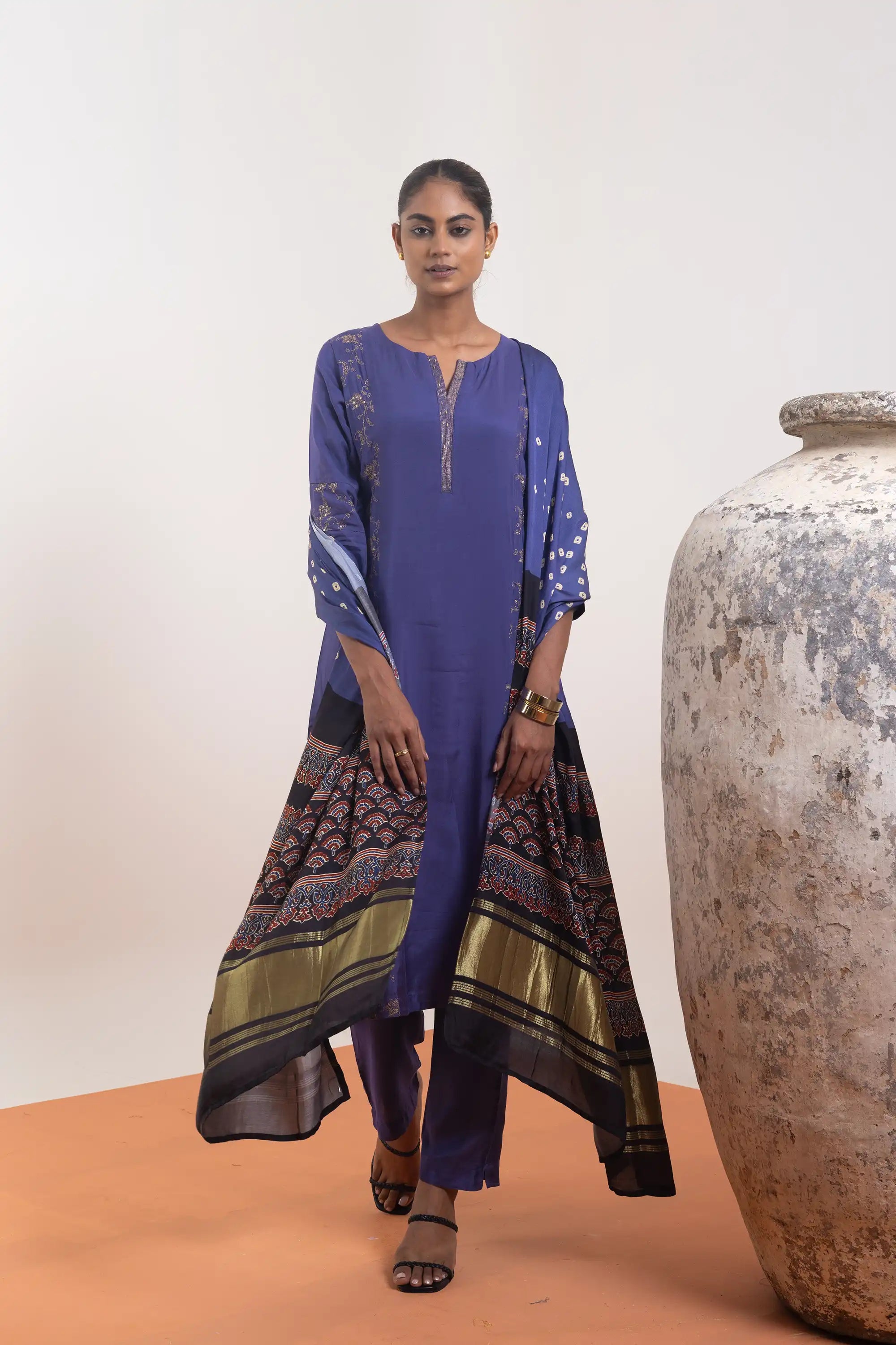 PAYAL Deep Purple Kurta Suit Set with hand Embroidery Detailing