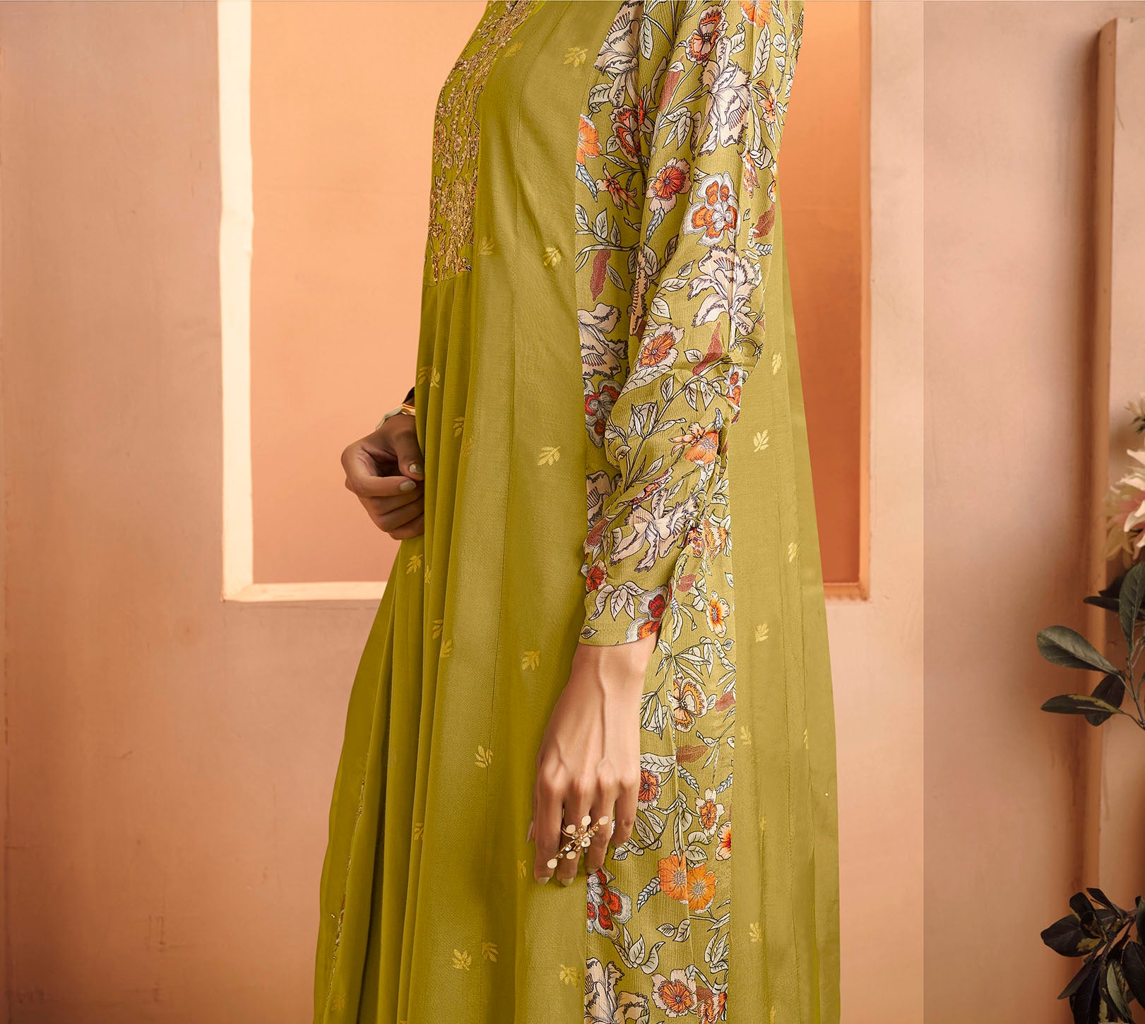 Elegant Green Silk Anarkali Salwar Suit