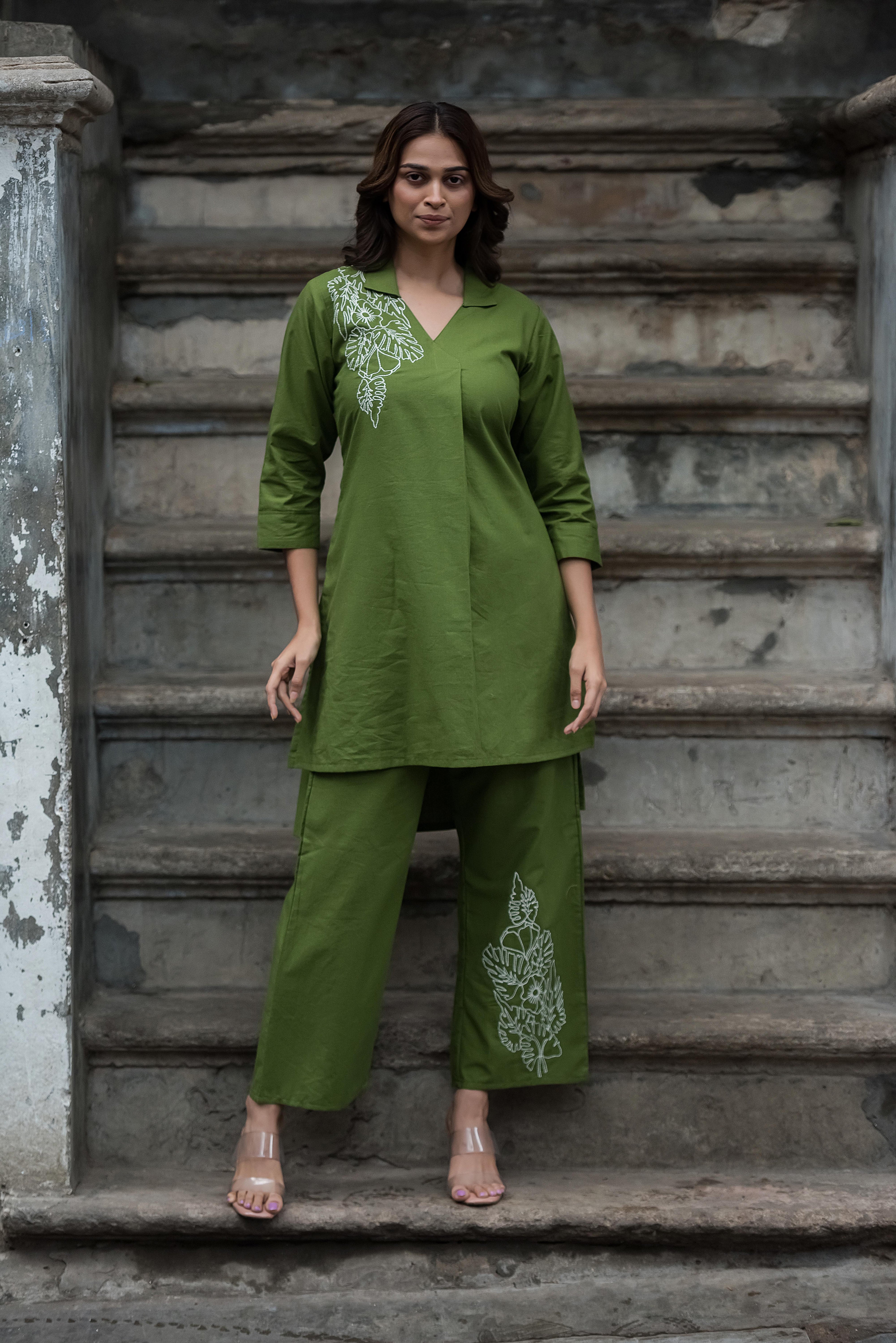 Green Cotton Co-ord Set