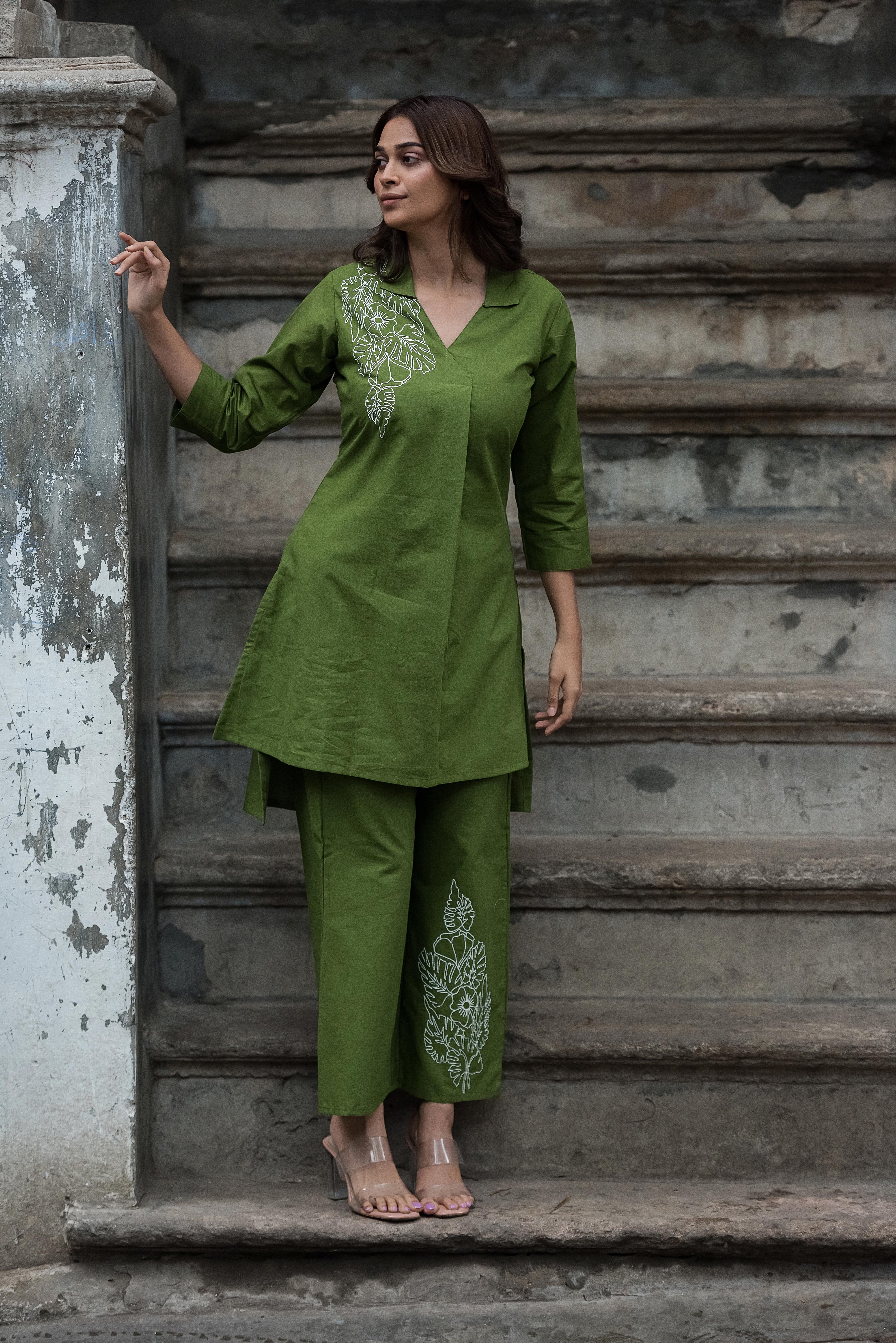 Green Cotton Co-ord Set