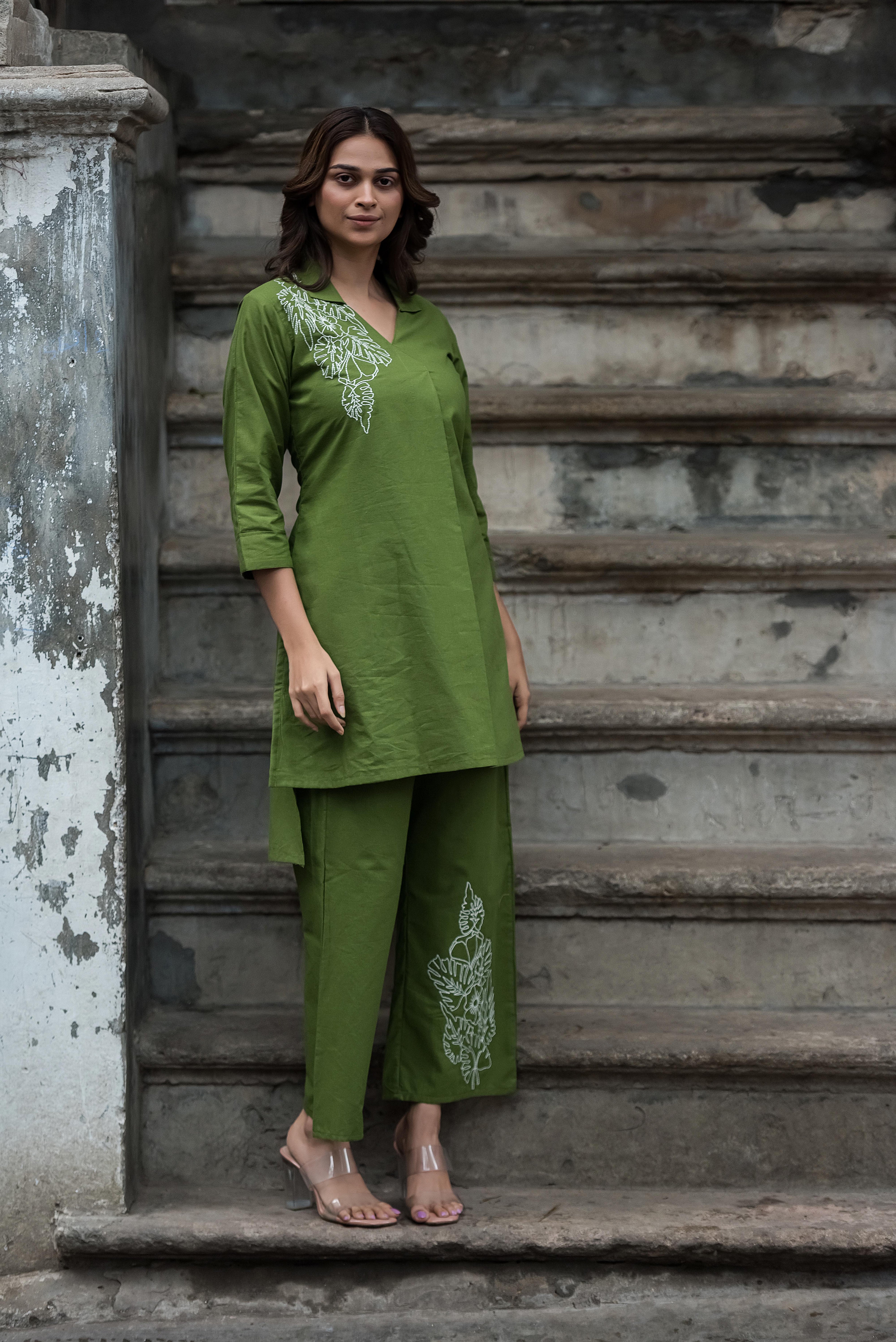 Green Cotton Co-ord Set