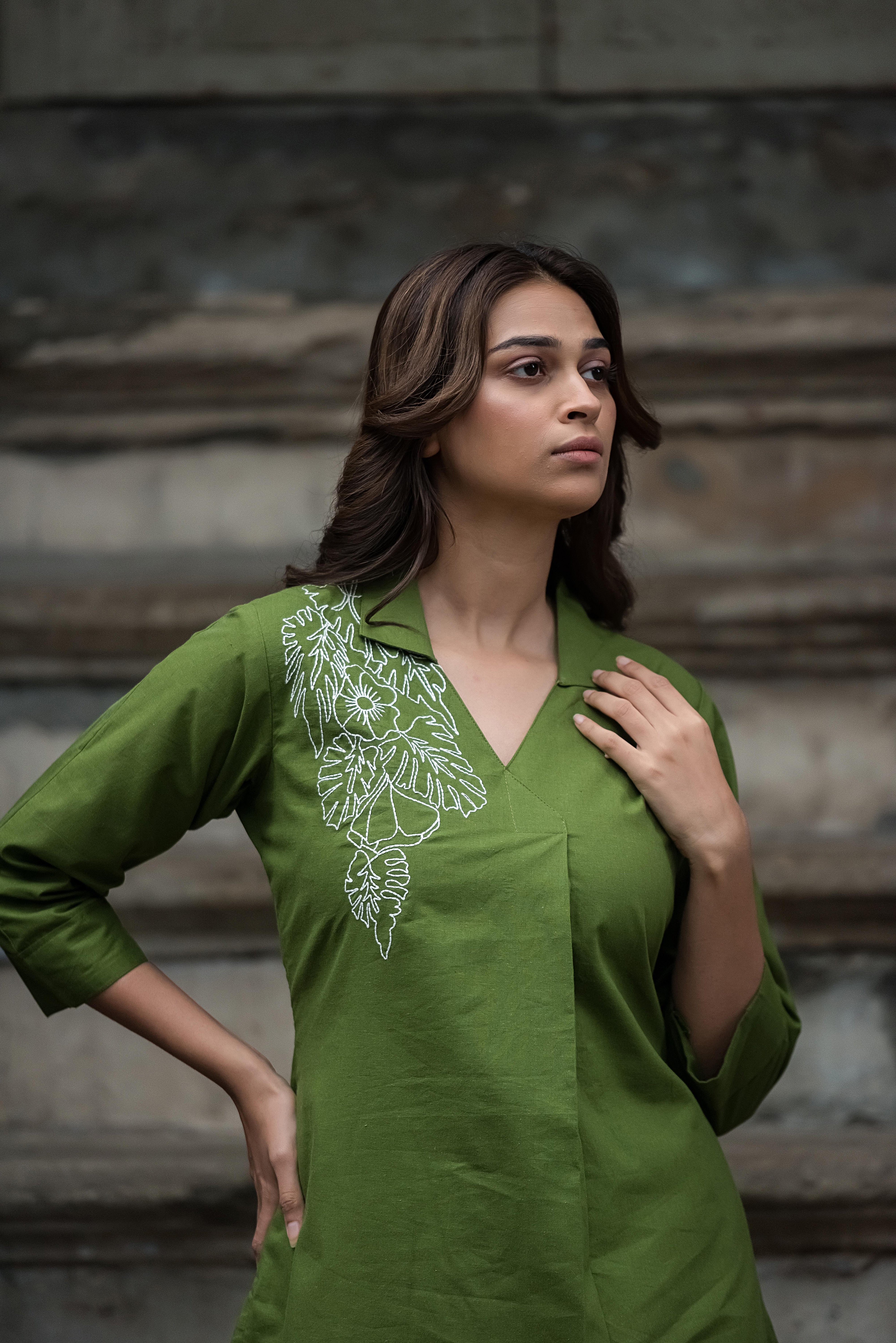 Green Cotton Co-ord Set