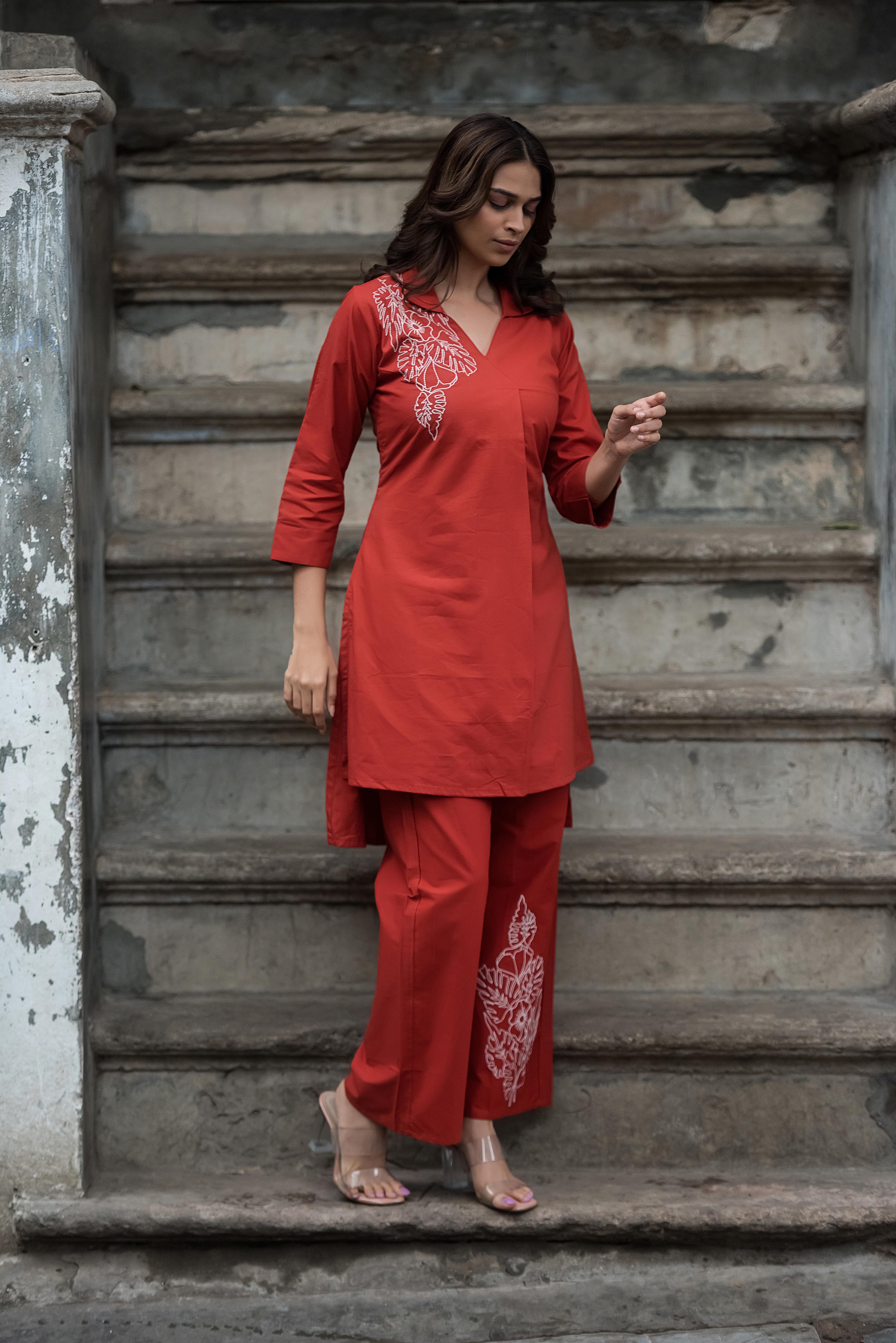 Rust Cotton Co-ord Set