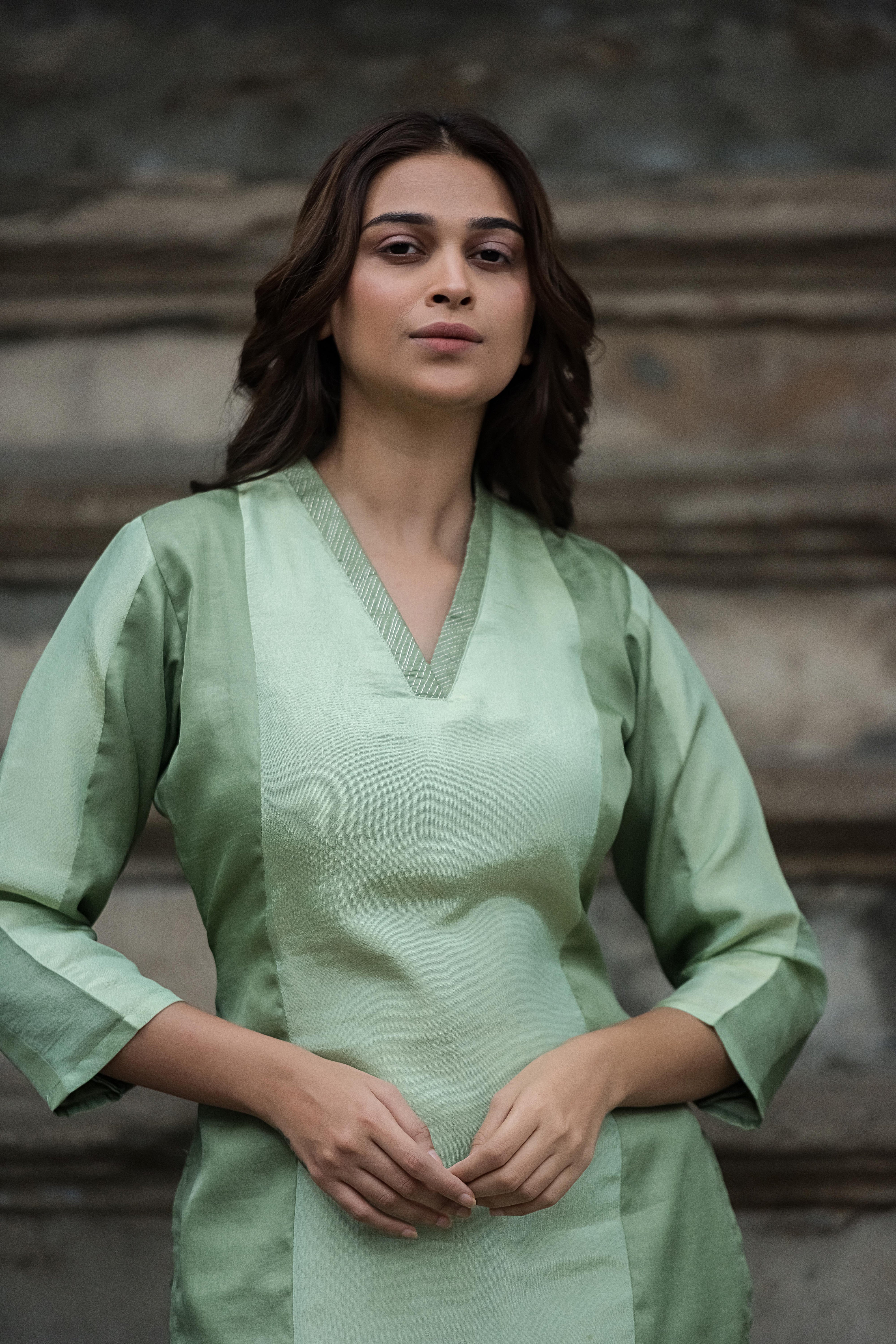 Pista Green Straight Co-ord Set