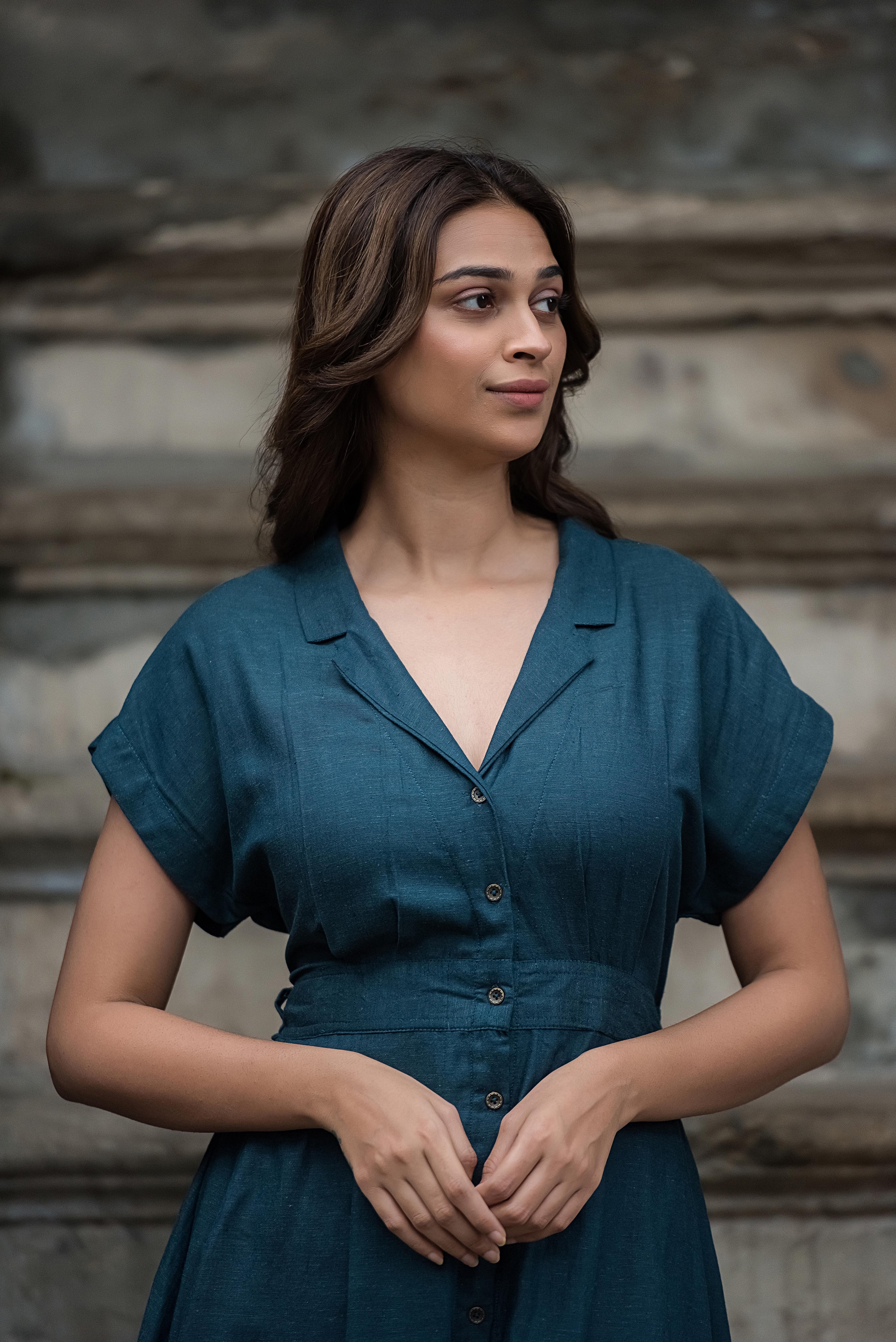 D.Green A-line Dress