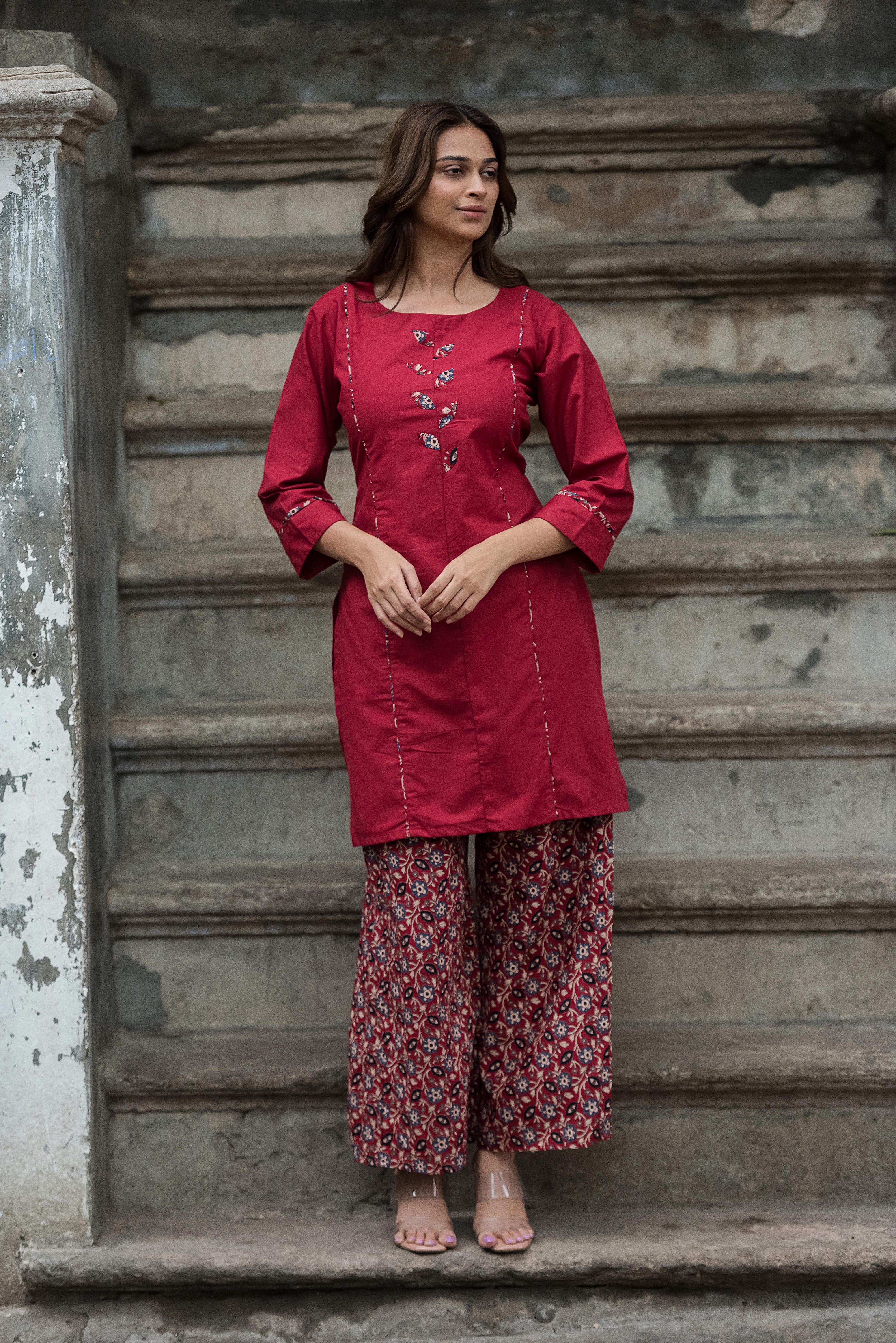 Maroon Muse — The Appliqué Co-ord Set