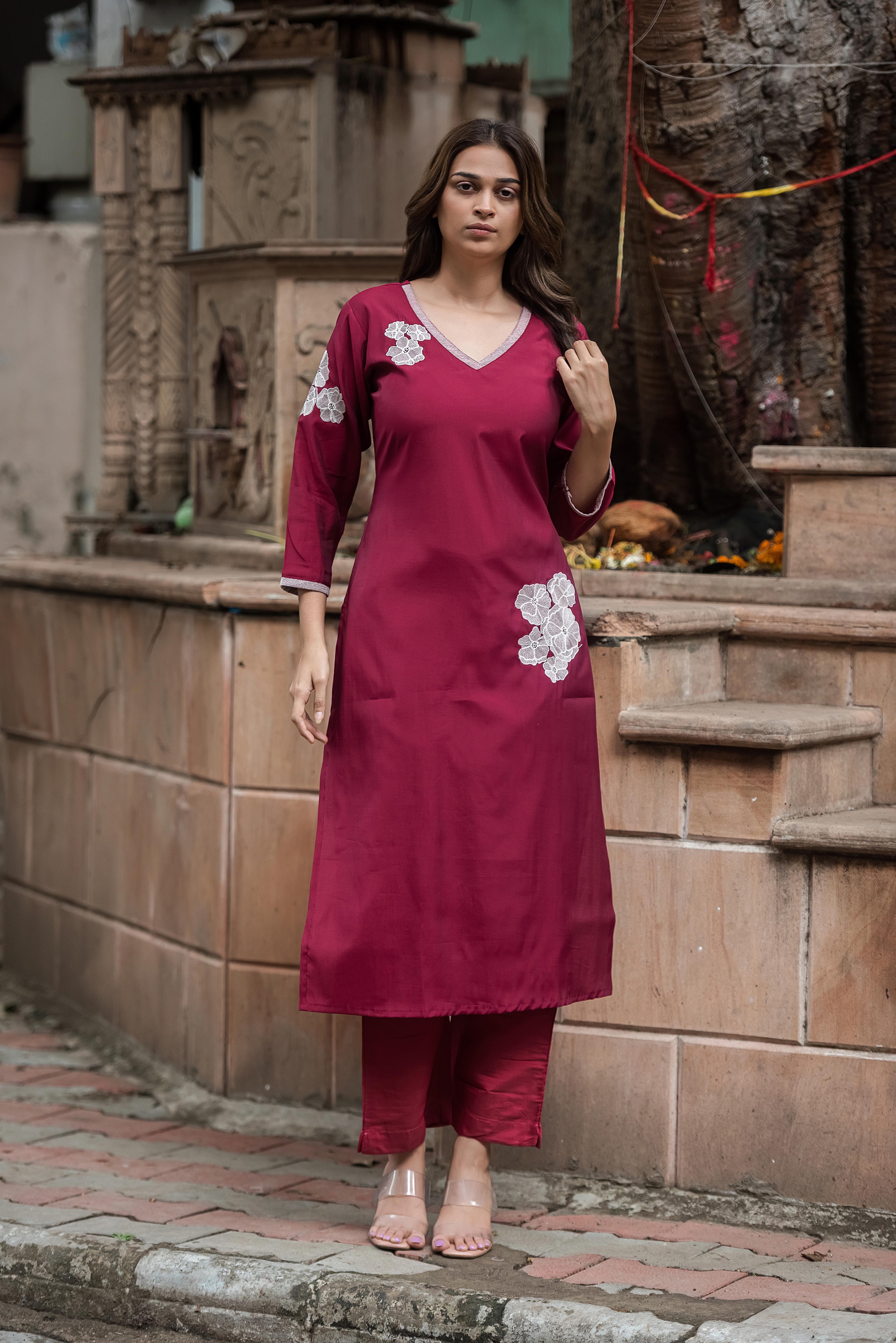 Dark Pink Elegance — The Straight Co-ord Set