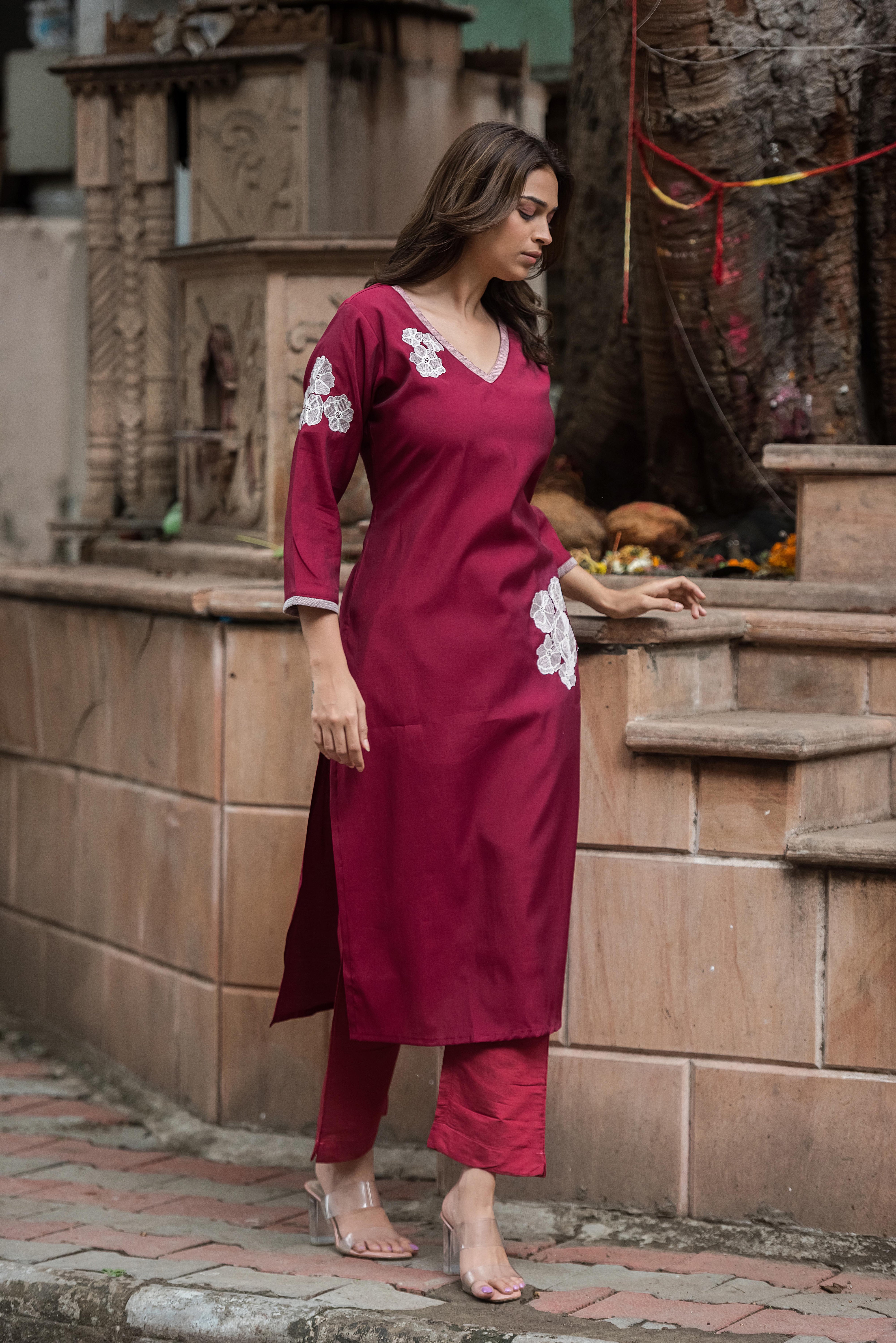 Dark Pink Elegance — The Straight Co-ord Set