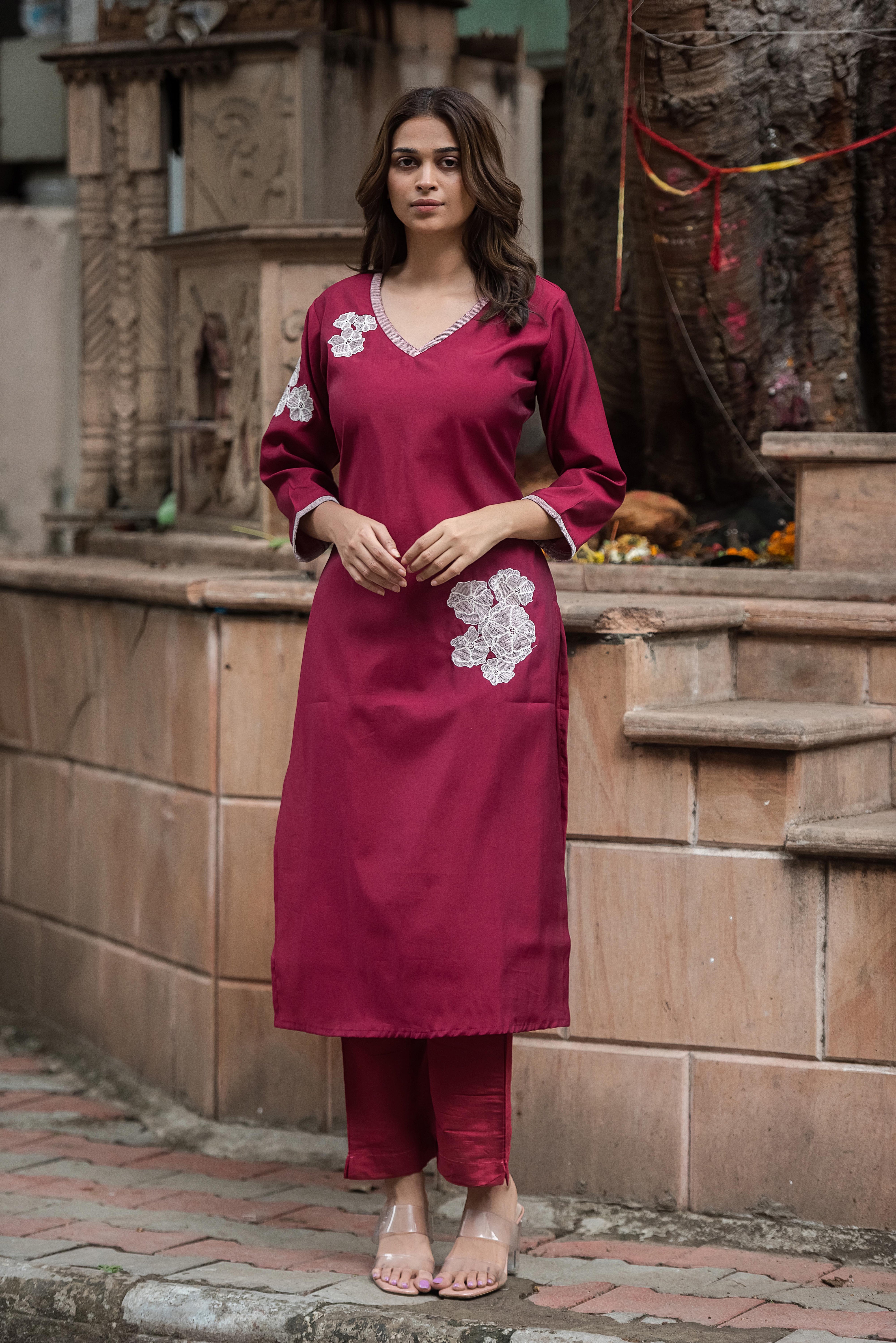 Dark Pink Elegance — The Straight Co-ord Set