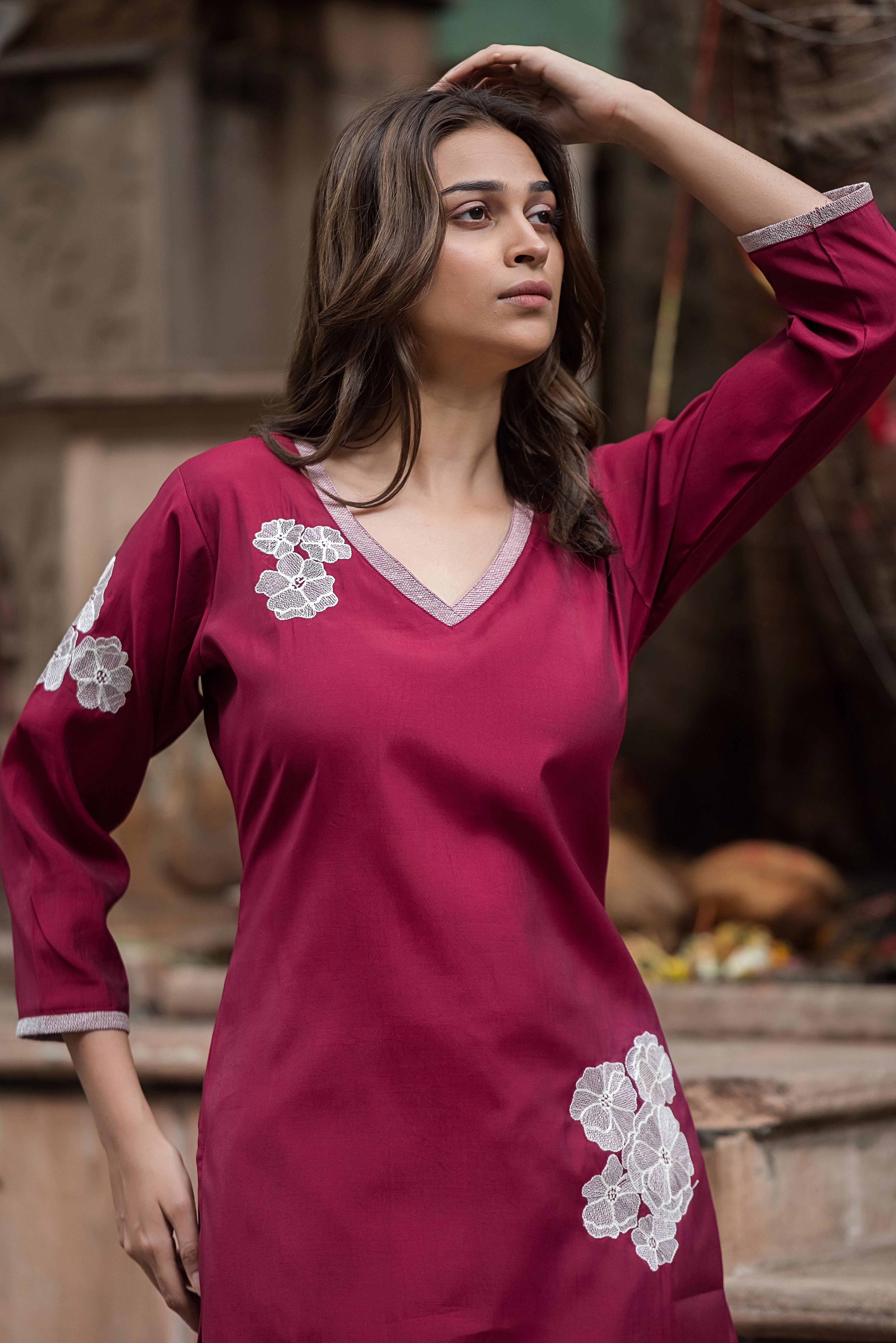 Dark Pink Elegance — The Straight Co-ord Set