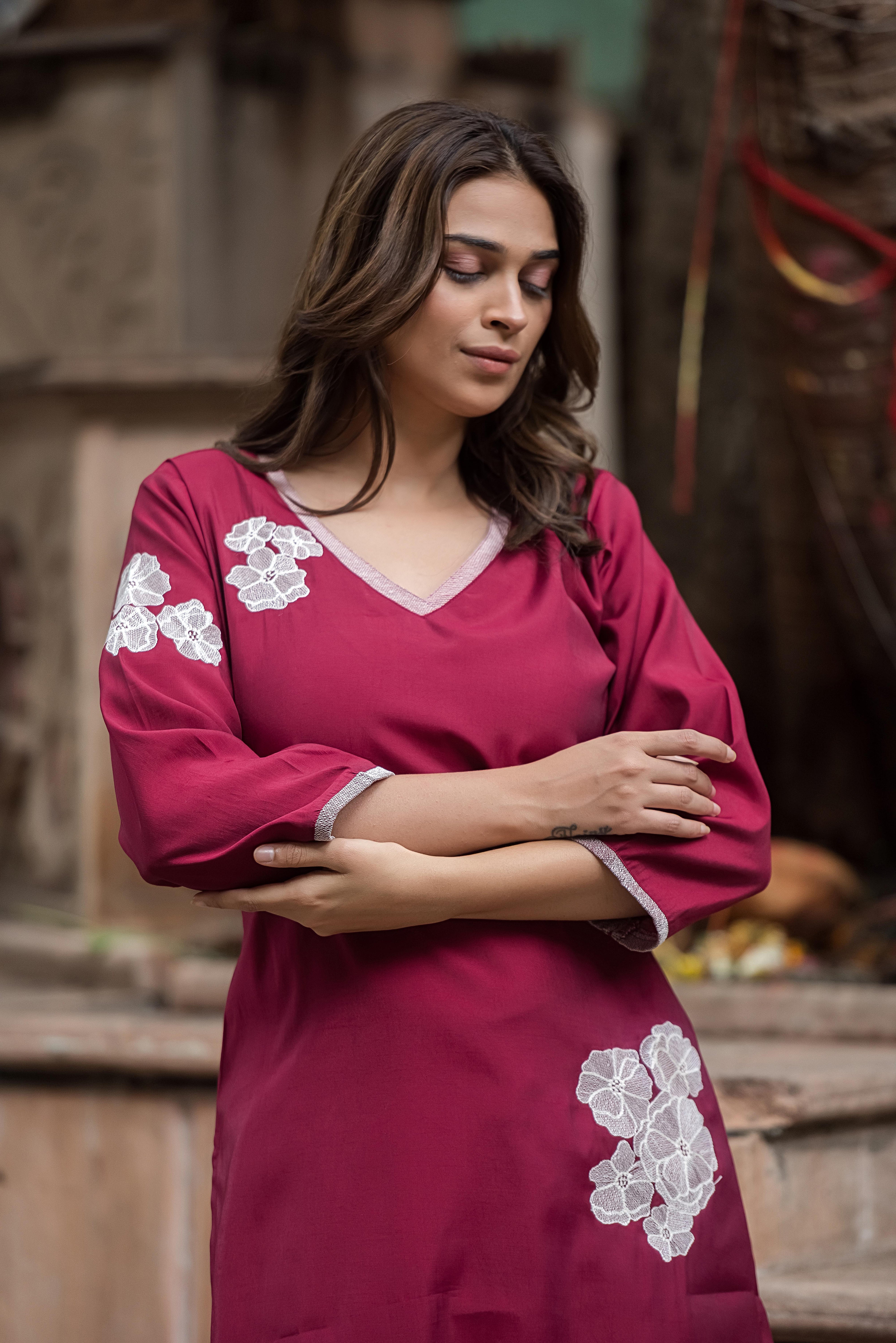 Dark Pink Elegance — The Straight Co-ord Set