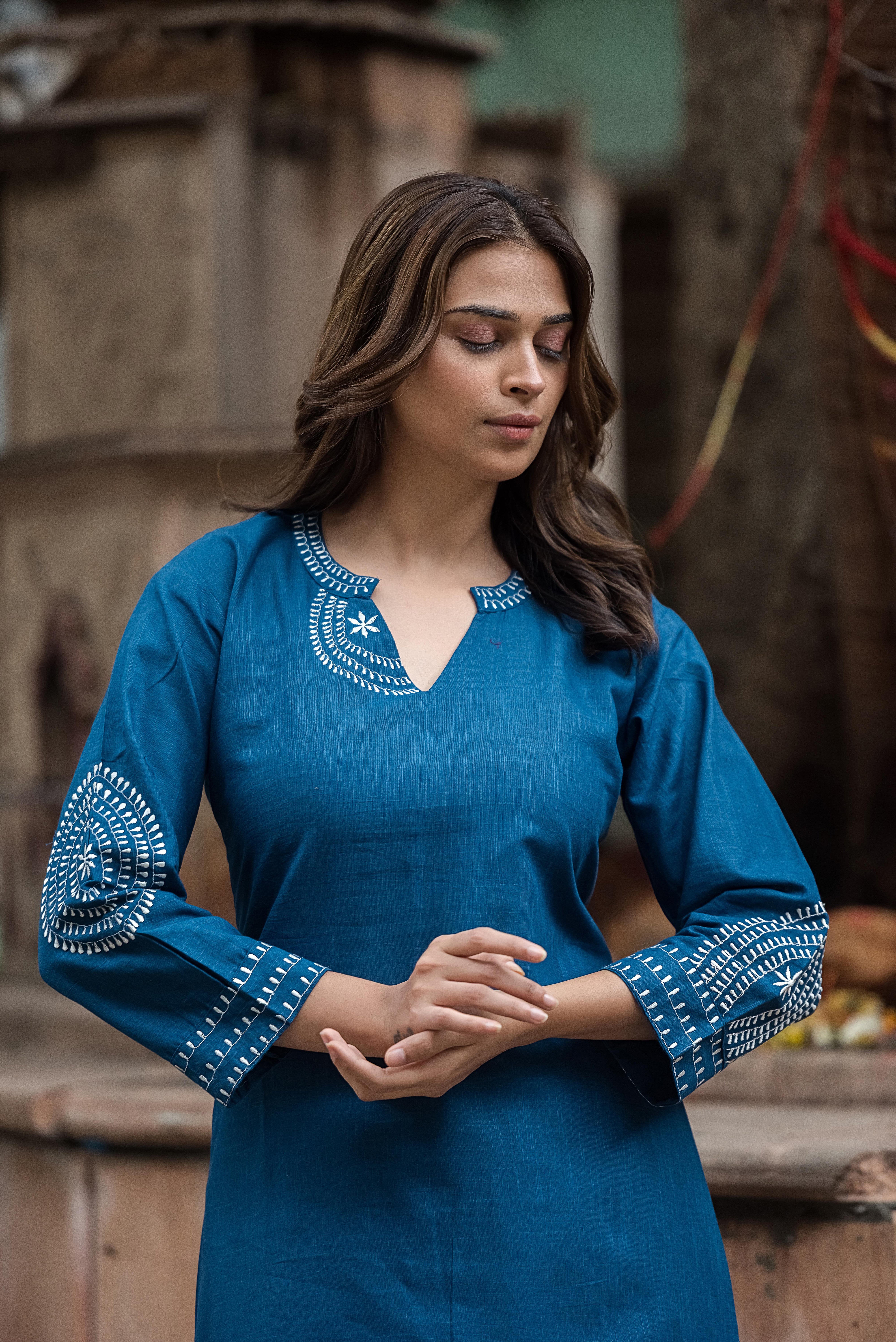 Blue Straight Co-ord Set