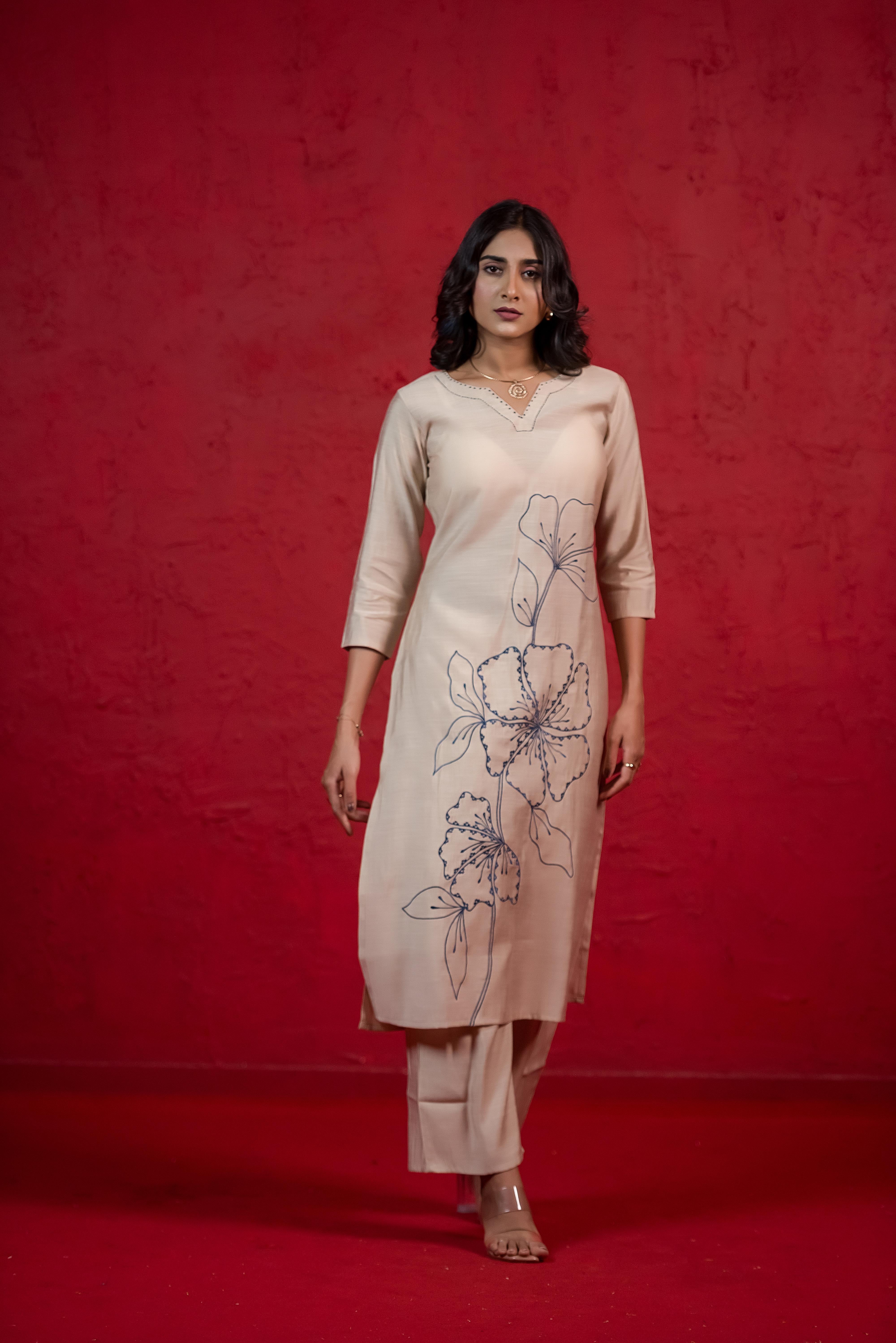 Stylish Beige Co-ord with Refined Detailing