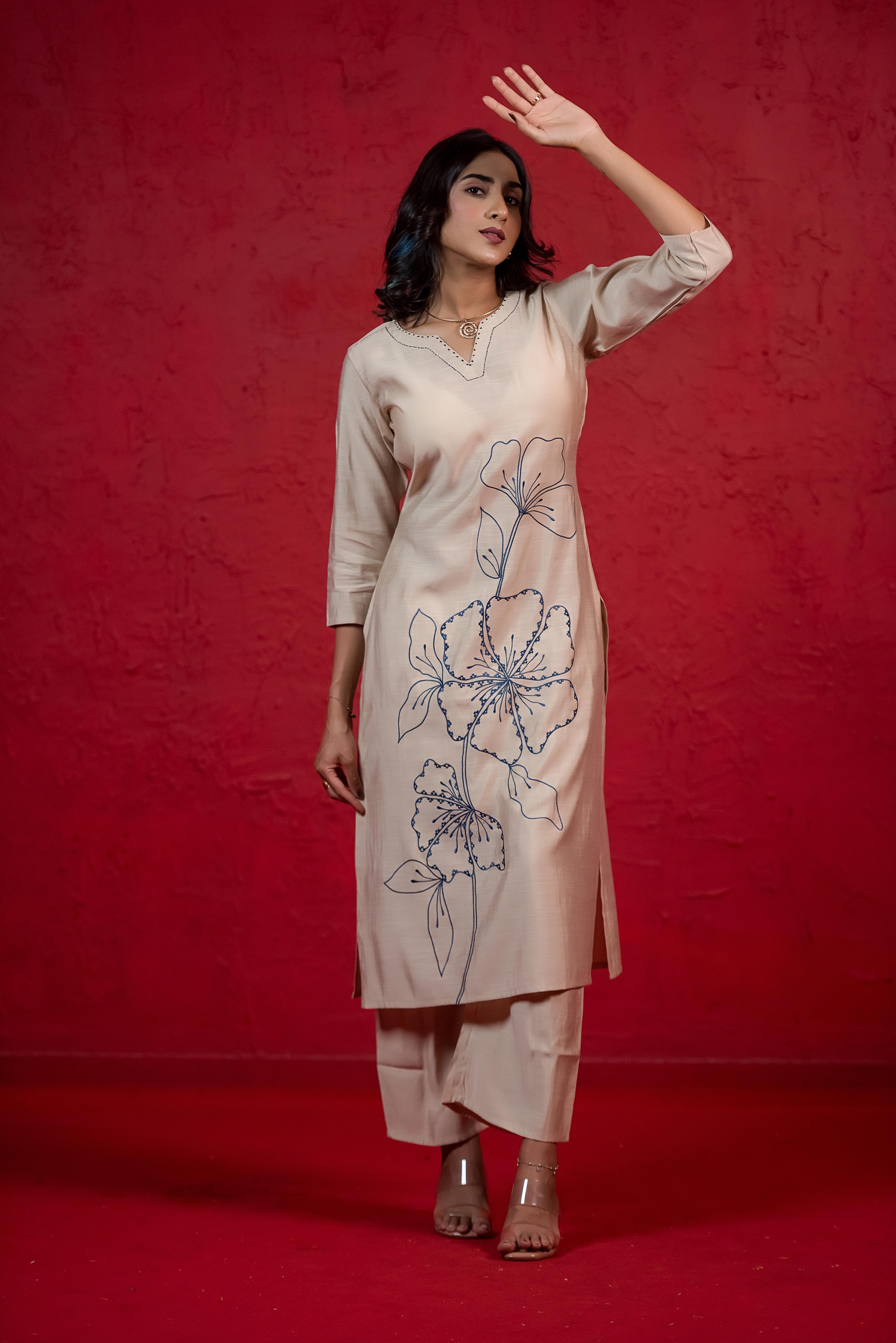 Stylish Beige Co-ord with Refined Detailing