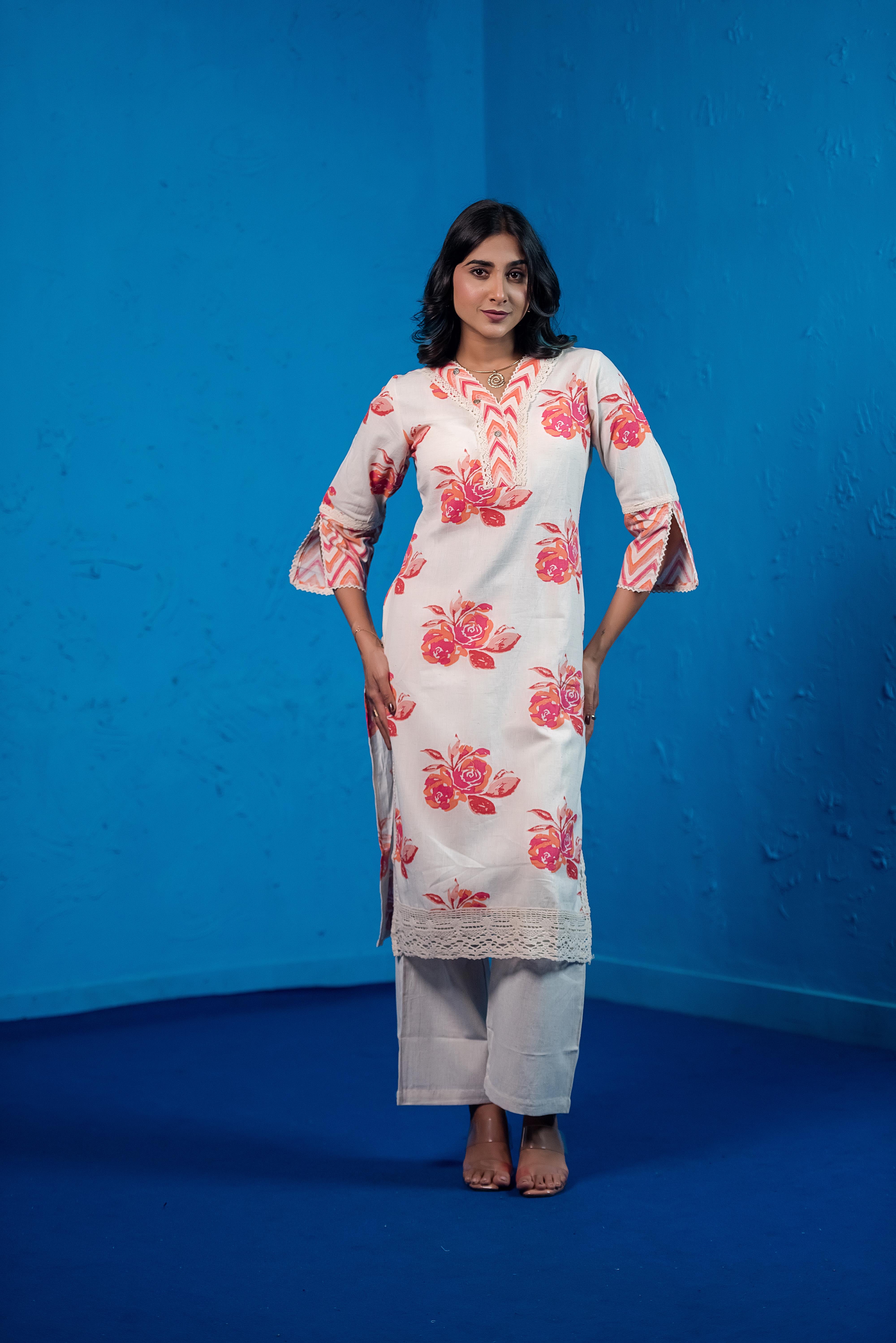 Graceful White Suit Set