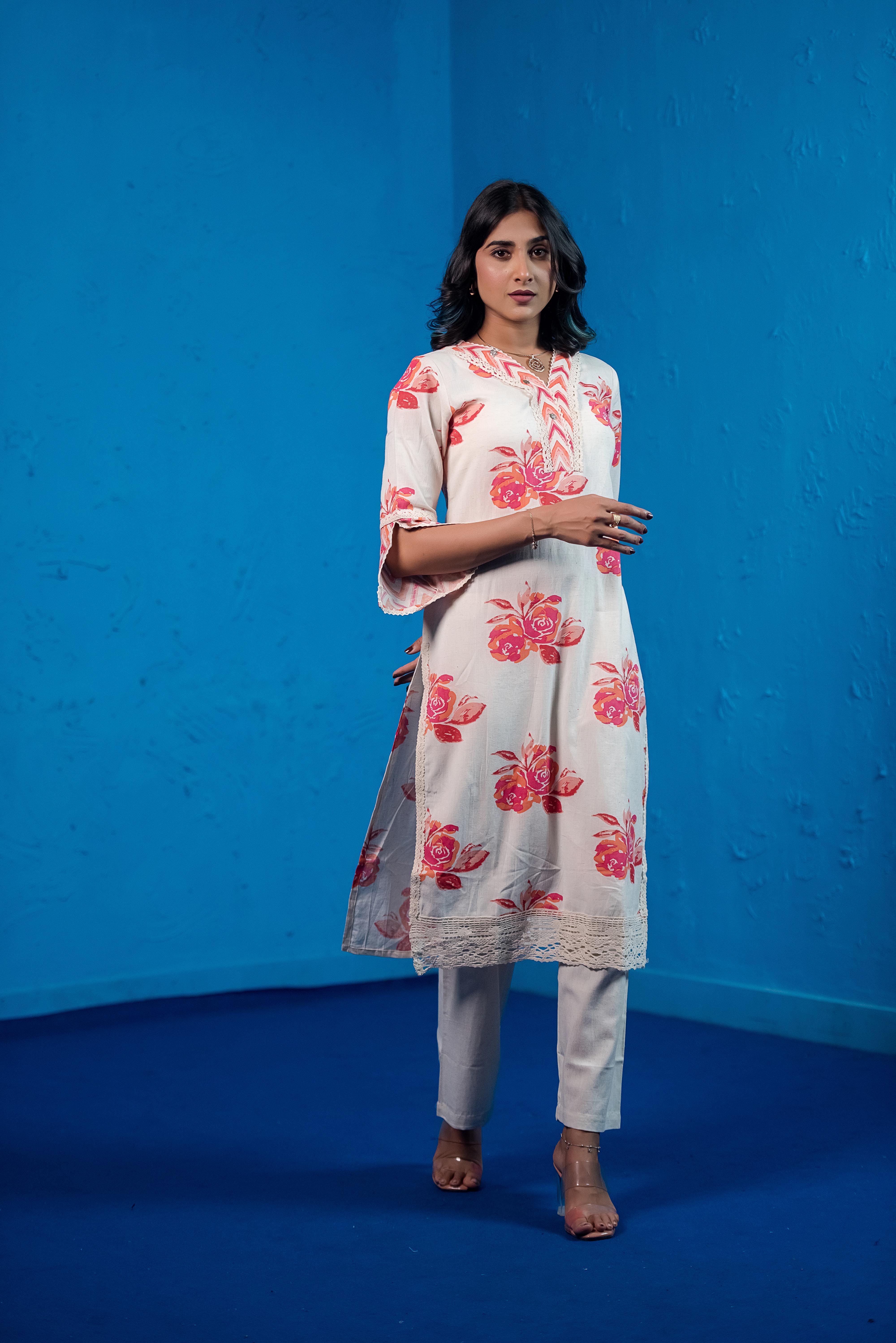 Graceful White Suit Set