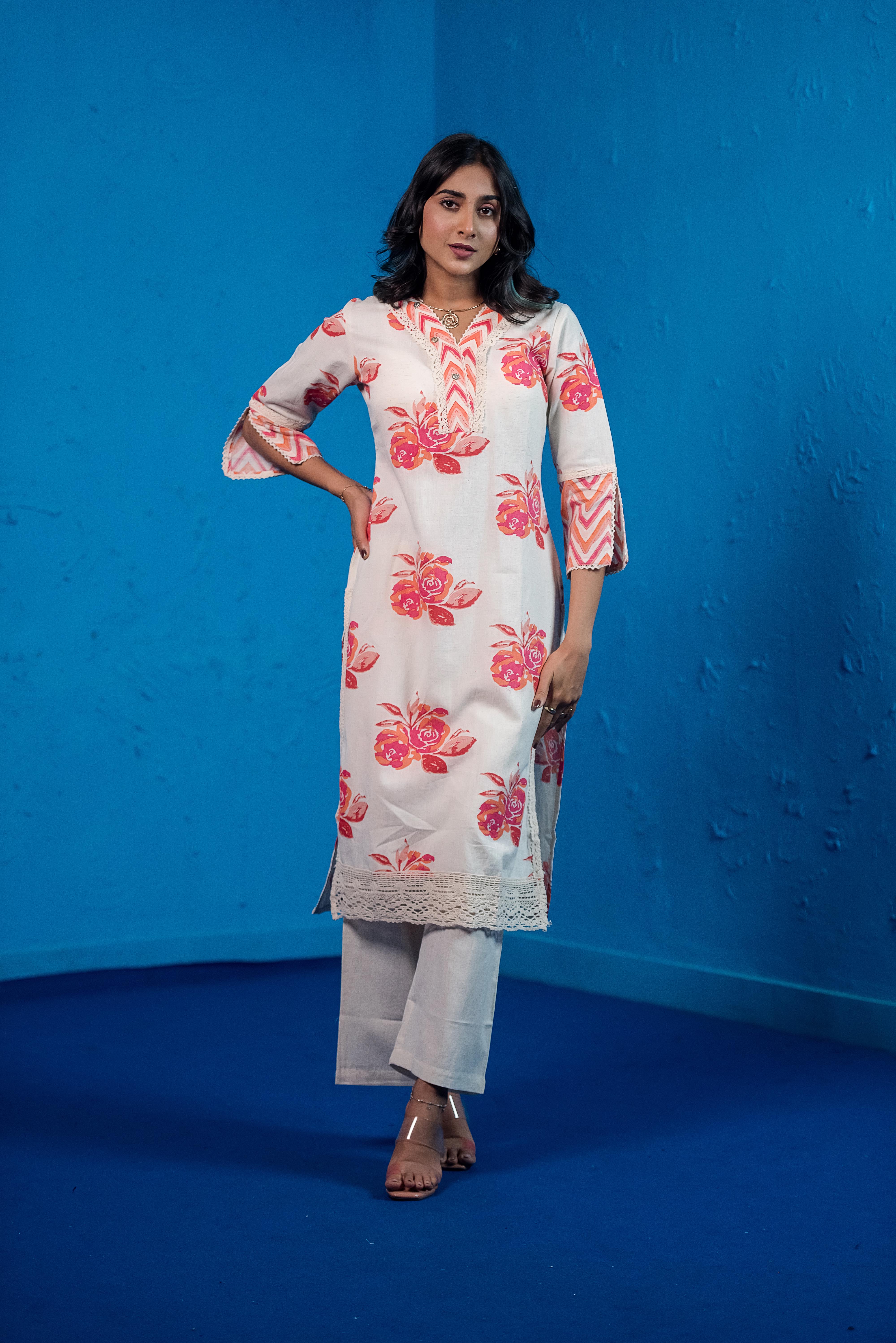 Graceful White Suit Set