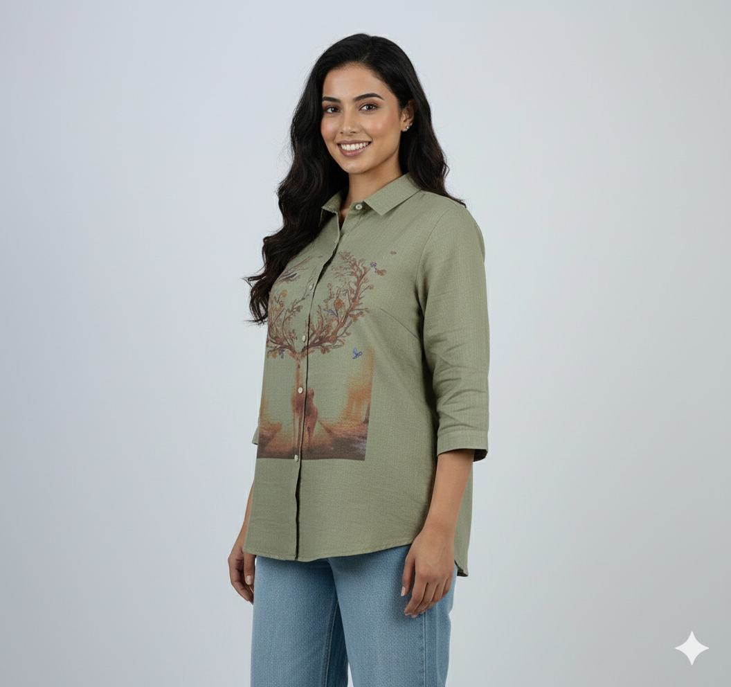 Linen Casual Shirt Top for Women