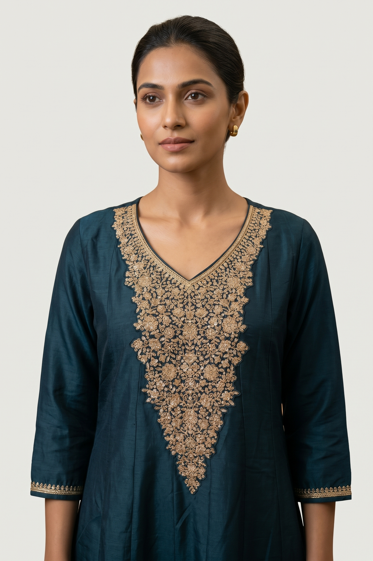 Blue Dola Silk Anarkali Suit Set