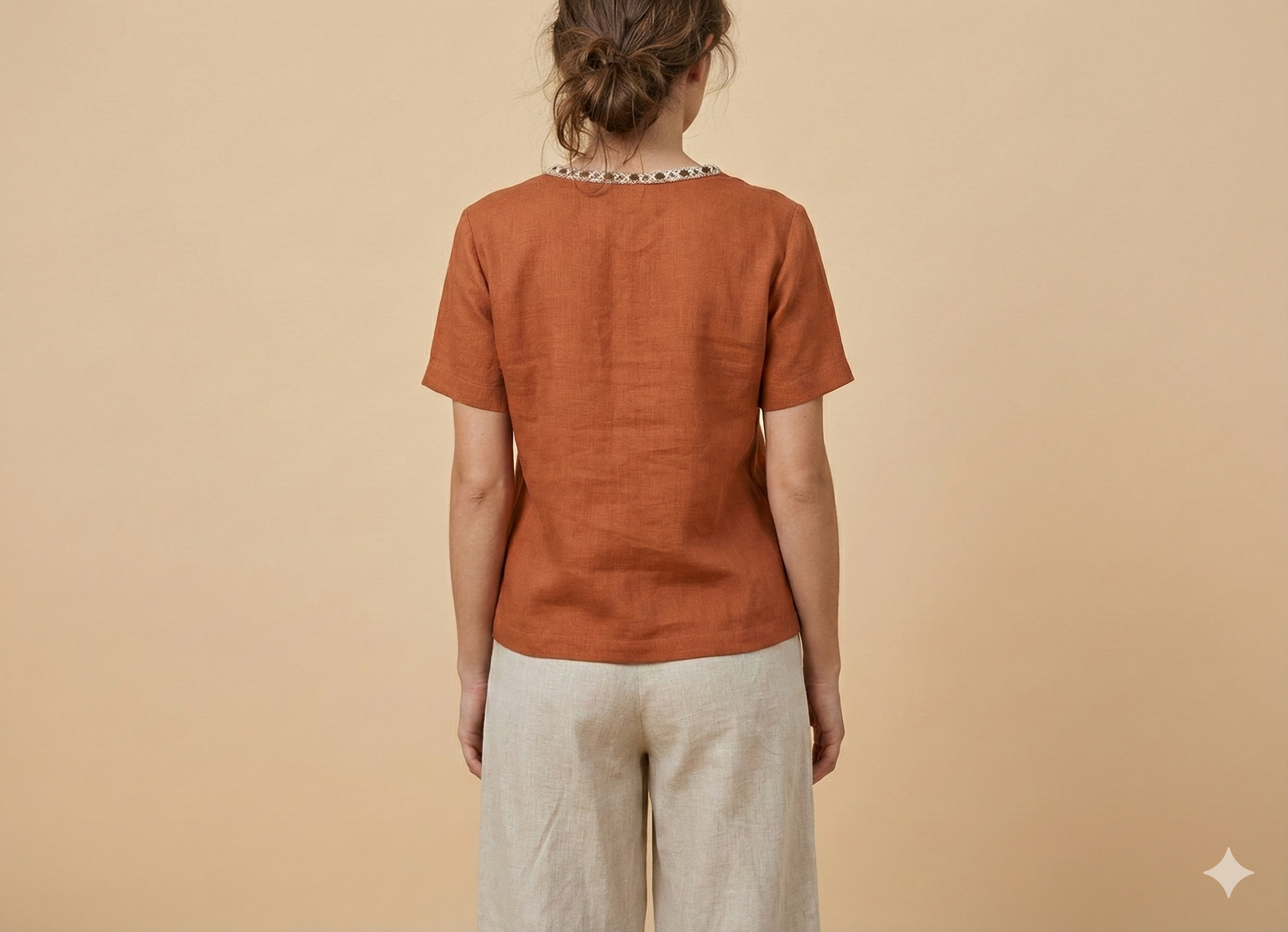 Women’s Linen V-Neck Top